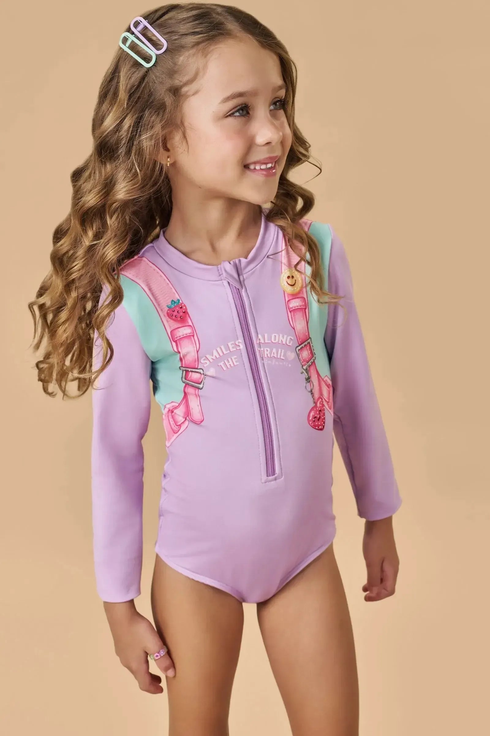 Maiô em Malha UV Dry com Ptoteção UV 50+ 87789 Infanti Infantil Menina