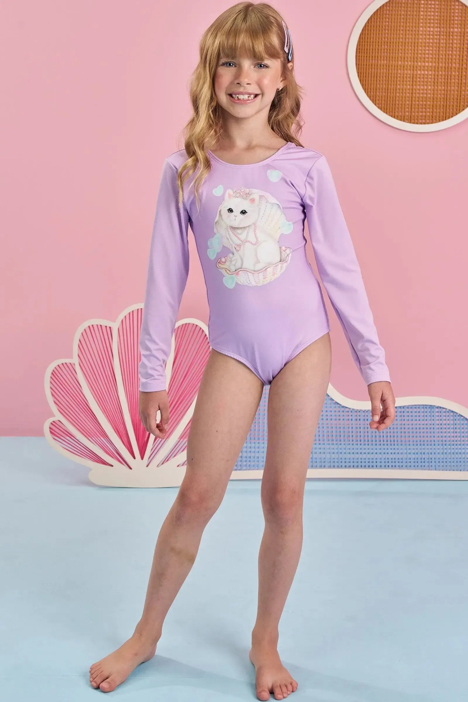 Maiô em Malha Uv Dy com Proteção Uv 50+ 84975 Infanti Infantil Menina