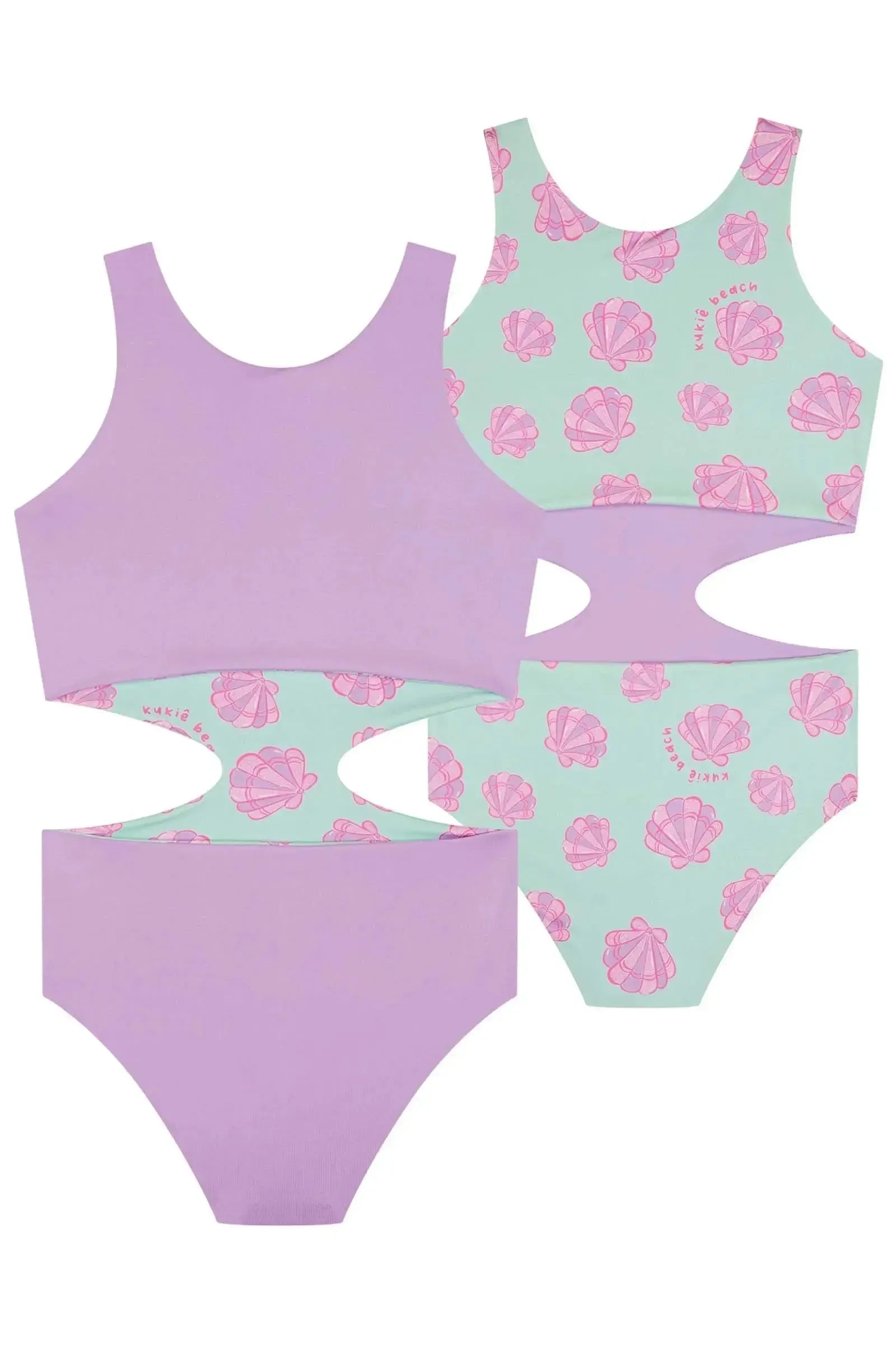 Maiô Reversível em Malha com Proteção UV 50+ 83676 Kukiê Infantil Menina