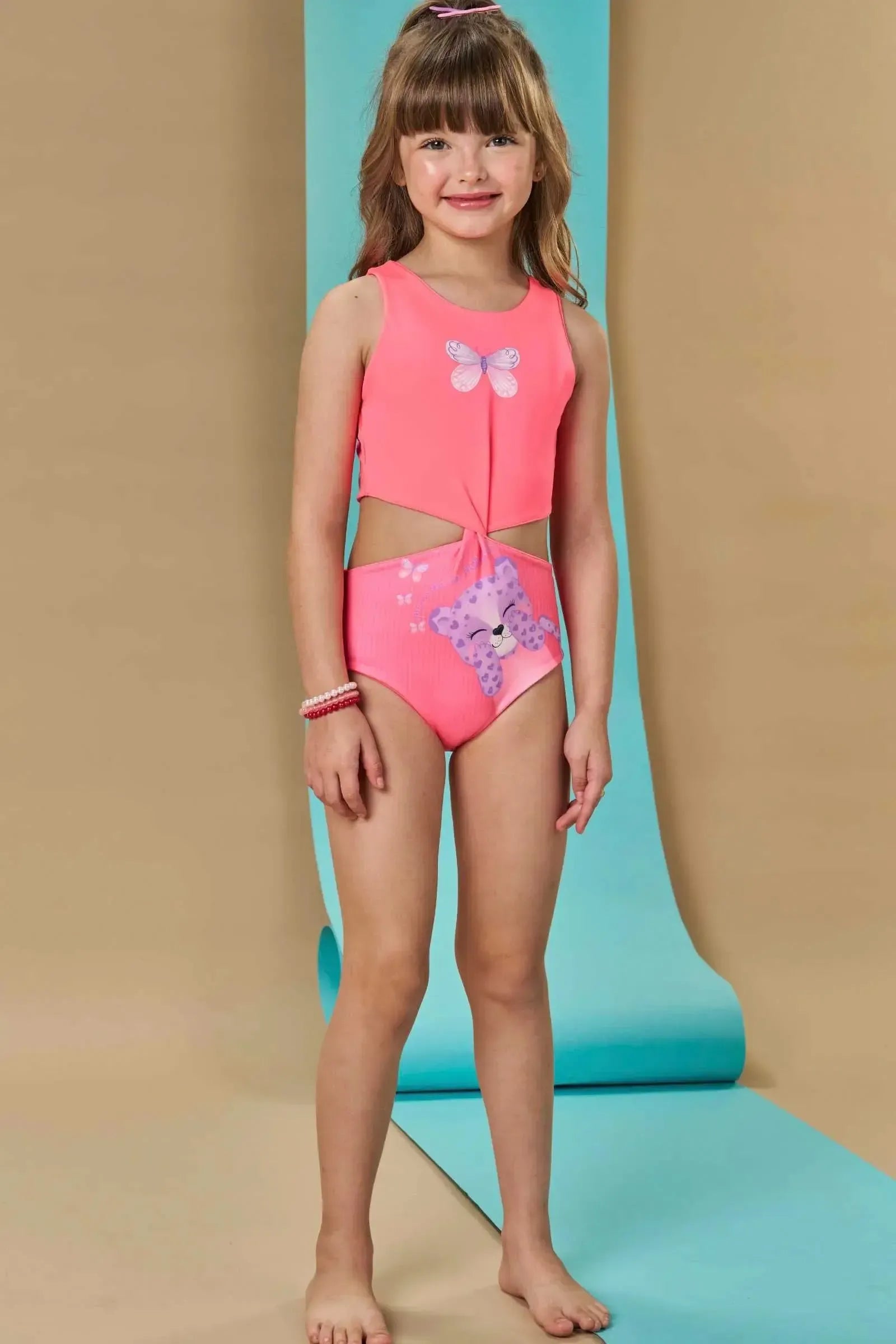 Maiô Reversível em Malha UV Dry com Proteção 50+ 88921 Infanti Infantil Menina