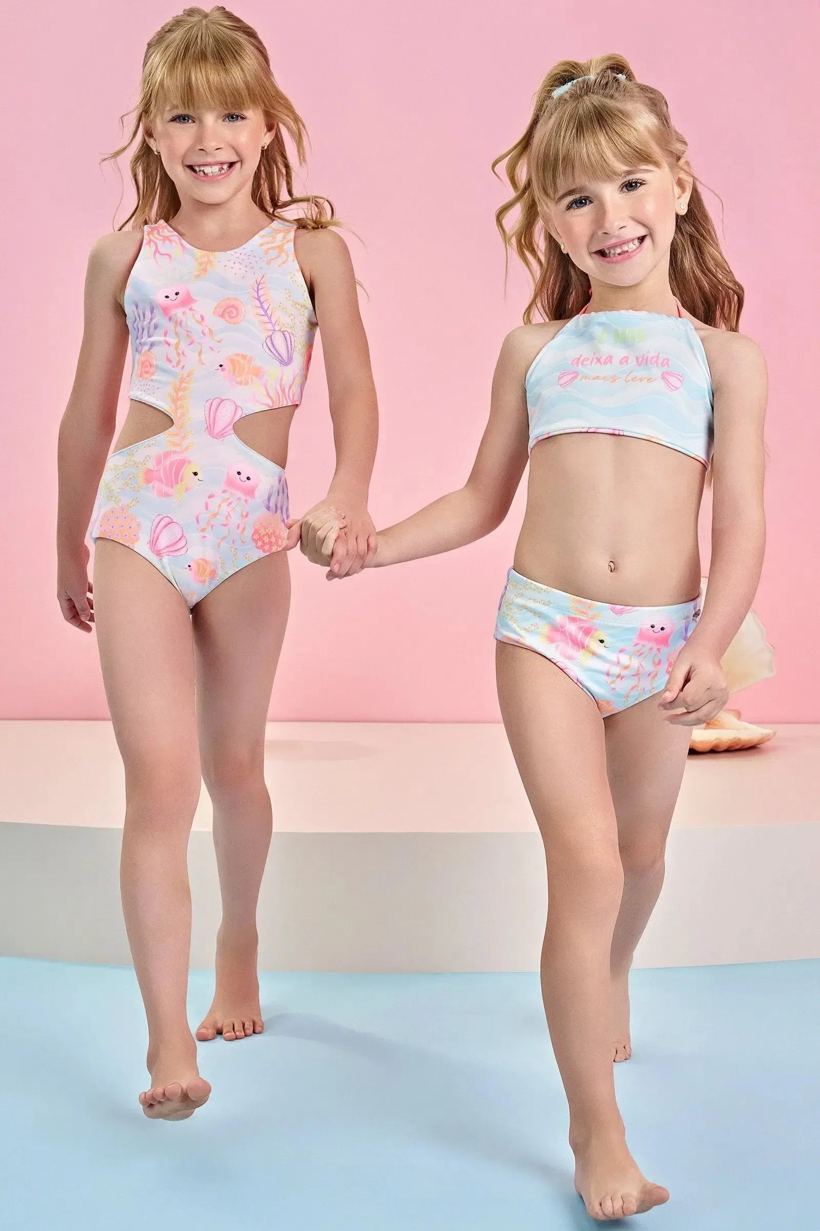 Maiô Reversível em Malha Uv Dry com Proteção Uv 50+ 84530 Infanti Infantil Menina