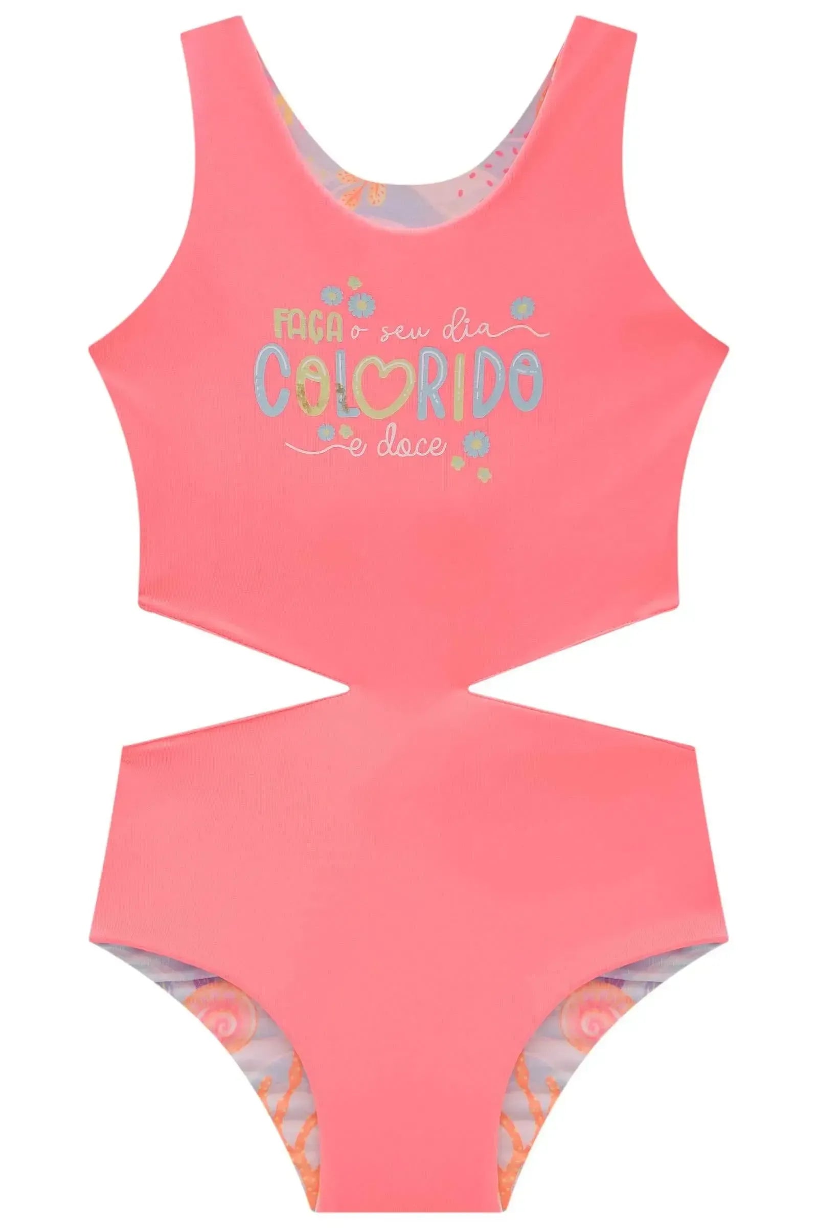 Maiô Reversível em Malha Uv Dry com Proteção Uv 50+ 84530 Infanti Infantil Menina