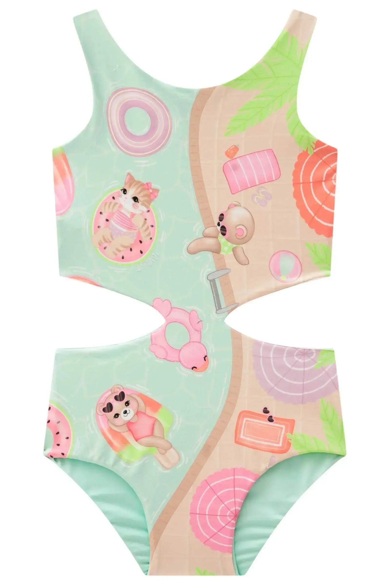 Maiô Reversível em Malha UV Dry com Proteção UV 50+ 87785 Infanti Infantil Menina