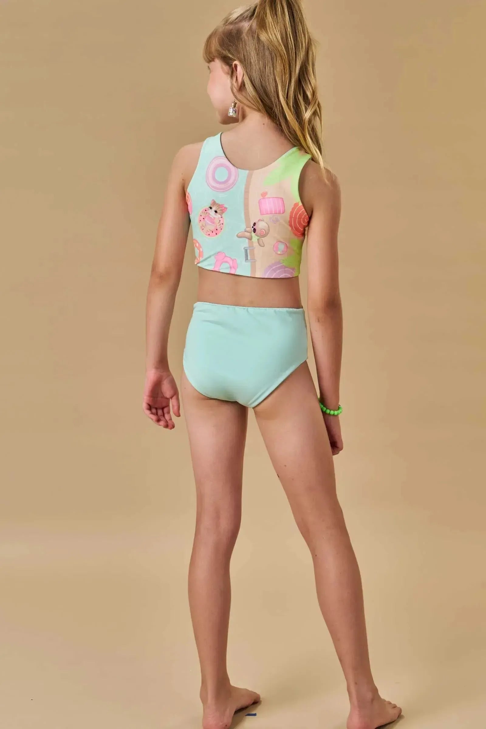 Maiô Reversível em Malha UV Dry com Proteção UV 50+ 87785 Infanti Infantil Menina