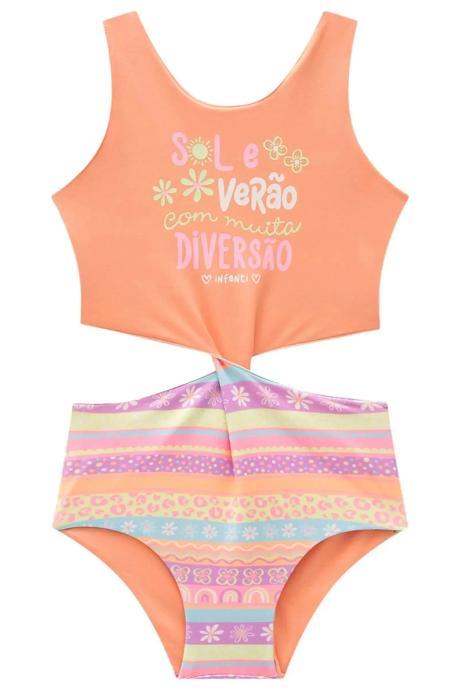 Maiô Reversível em Malha UV Dry com Proteção UV 50+ 95925 Infanti Infantil Menina