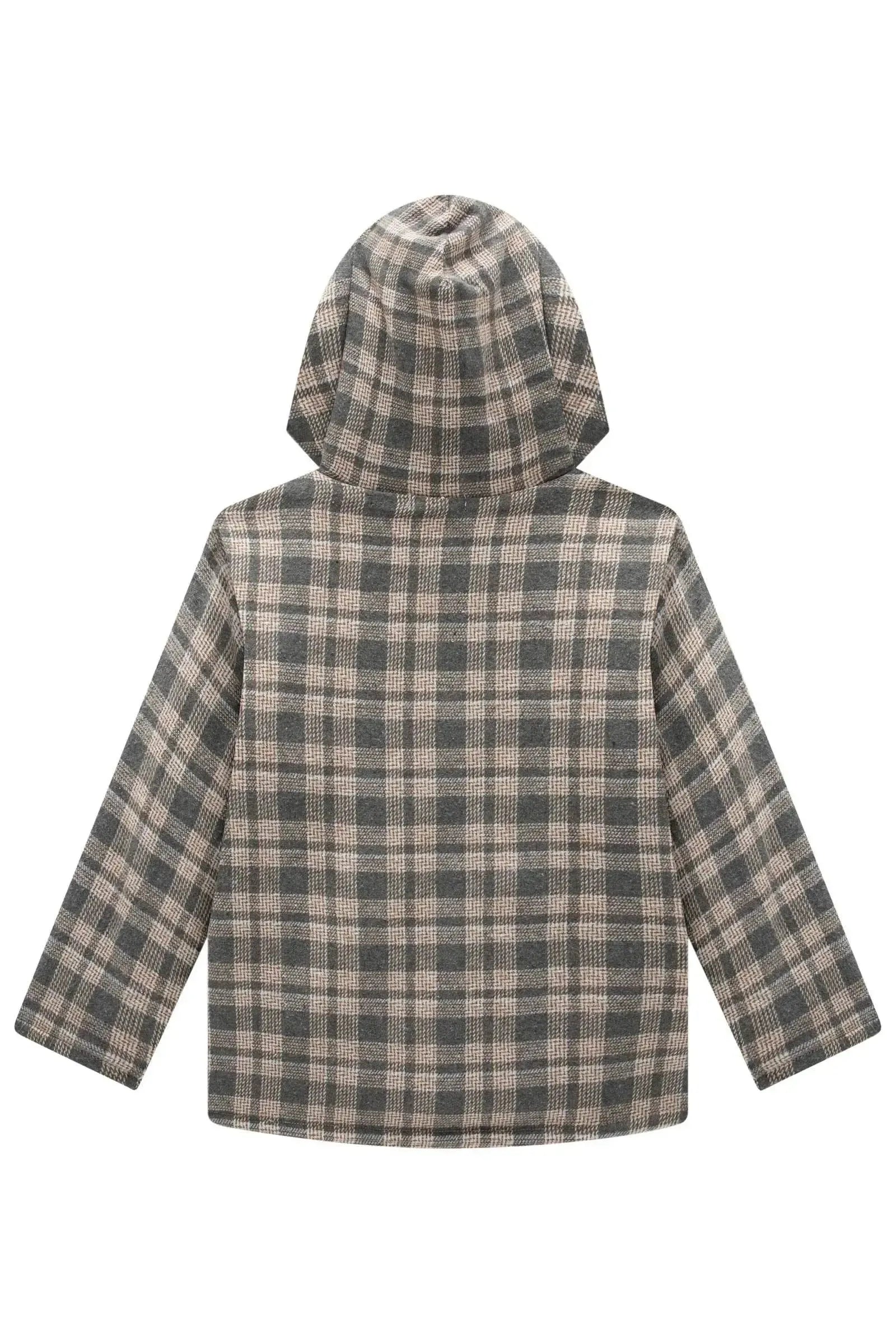 Overshirt em Flanela Xadrez e Forro em Pelo Carneirinho 92377 LucBoo Infantil Menino