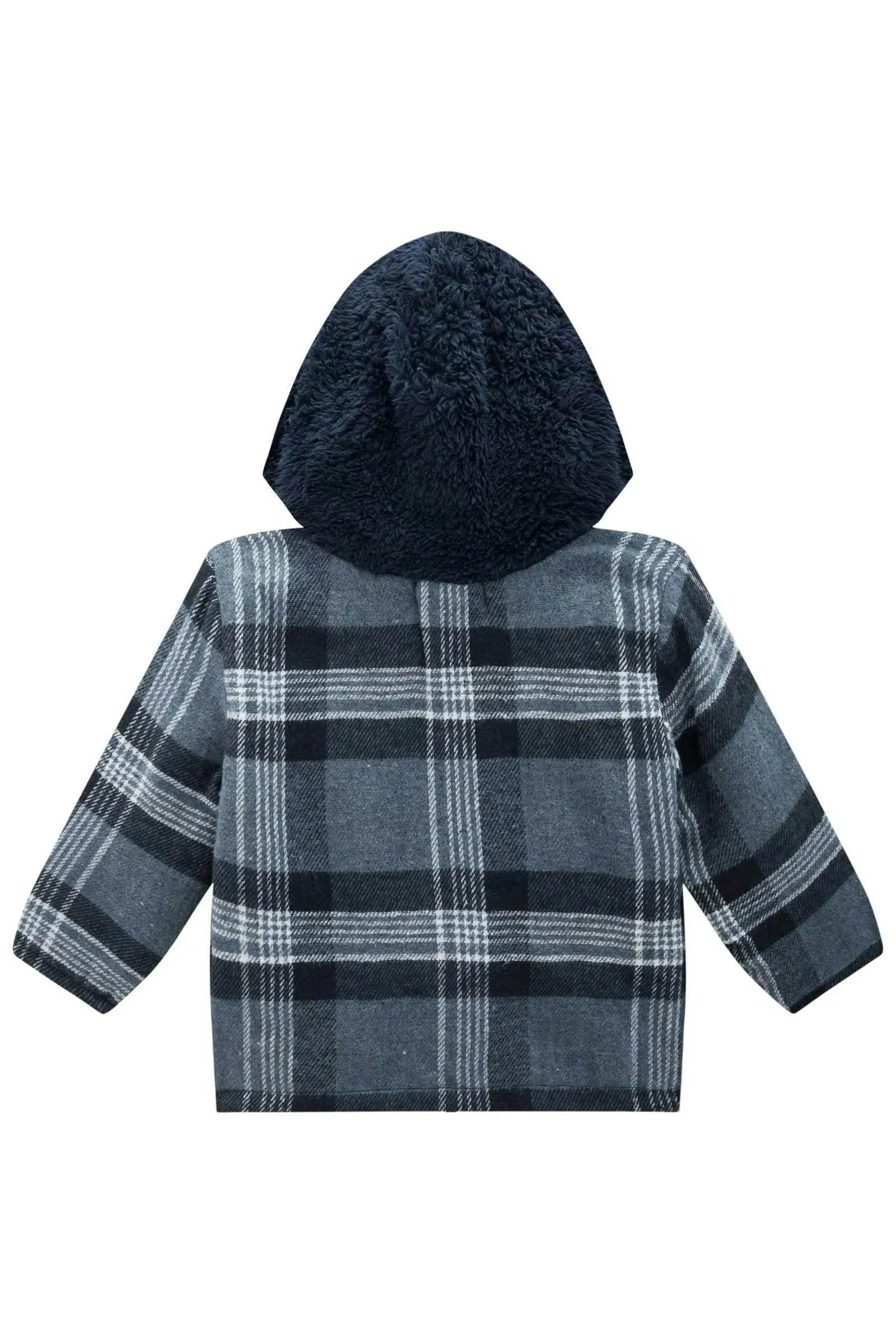 Overshirt em Flanela Xadrez e Pelo Carneirinho 92128 LucBoo Bebê Menino