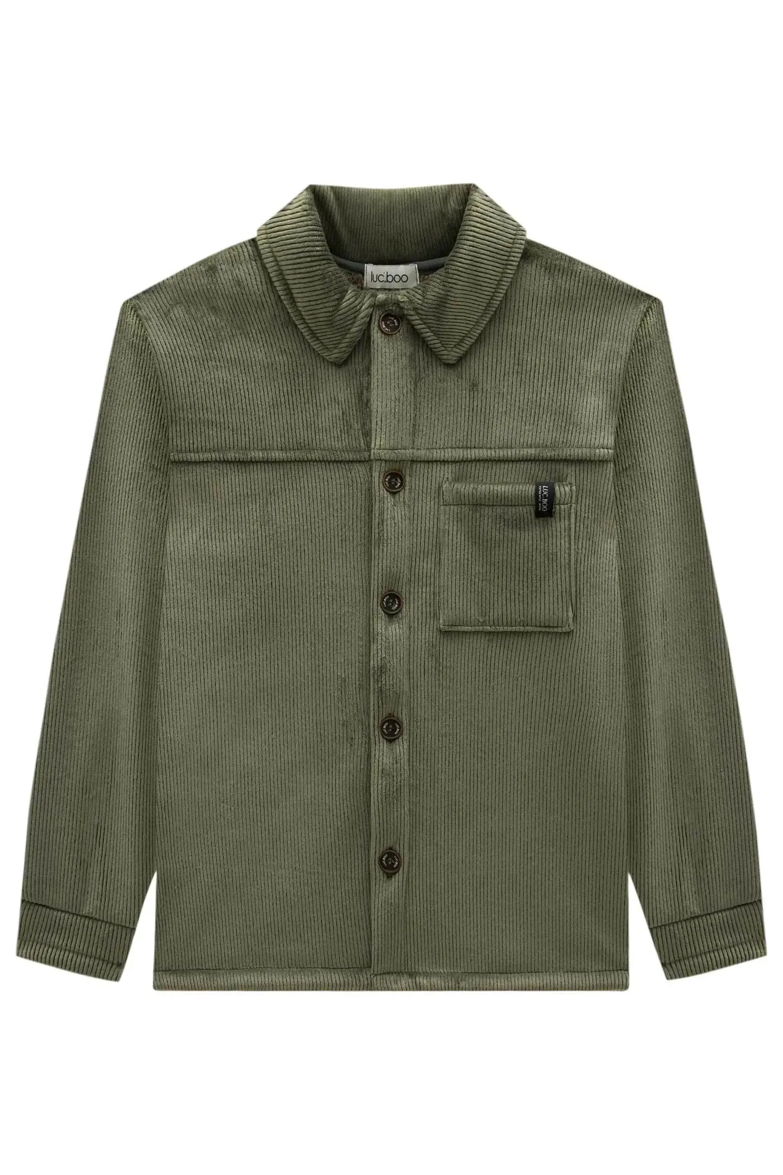 Overshirt em Fleece Cotelê Dublado com Pelo Carneirinho 89724 LucBoo Infantil Menino