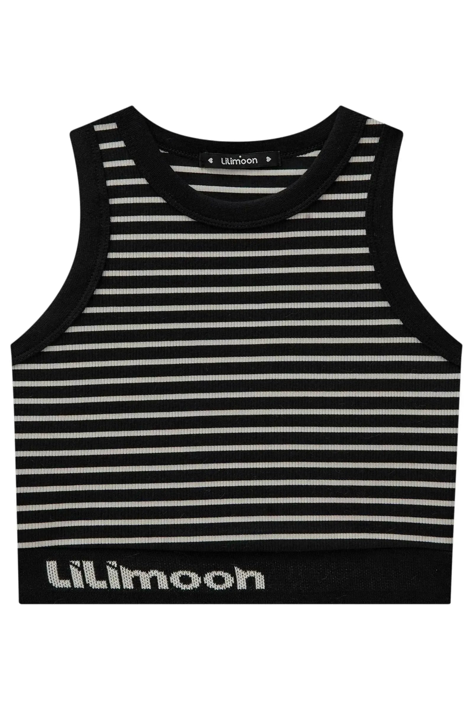 Regata Cropped em Canelado Stripes 82903 Lilimoon Teen Menina