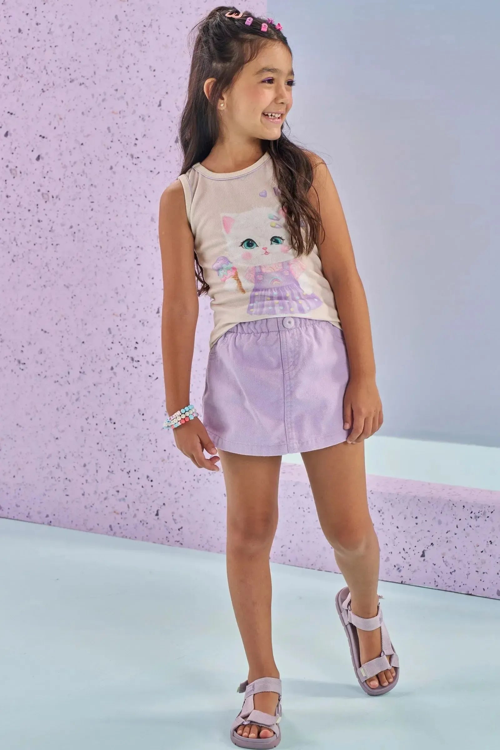 Regata em Canelado 88613 Kukiê Infantil Menina