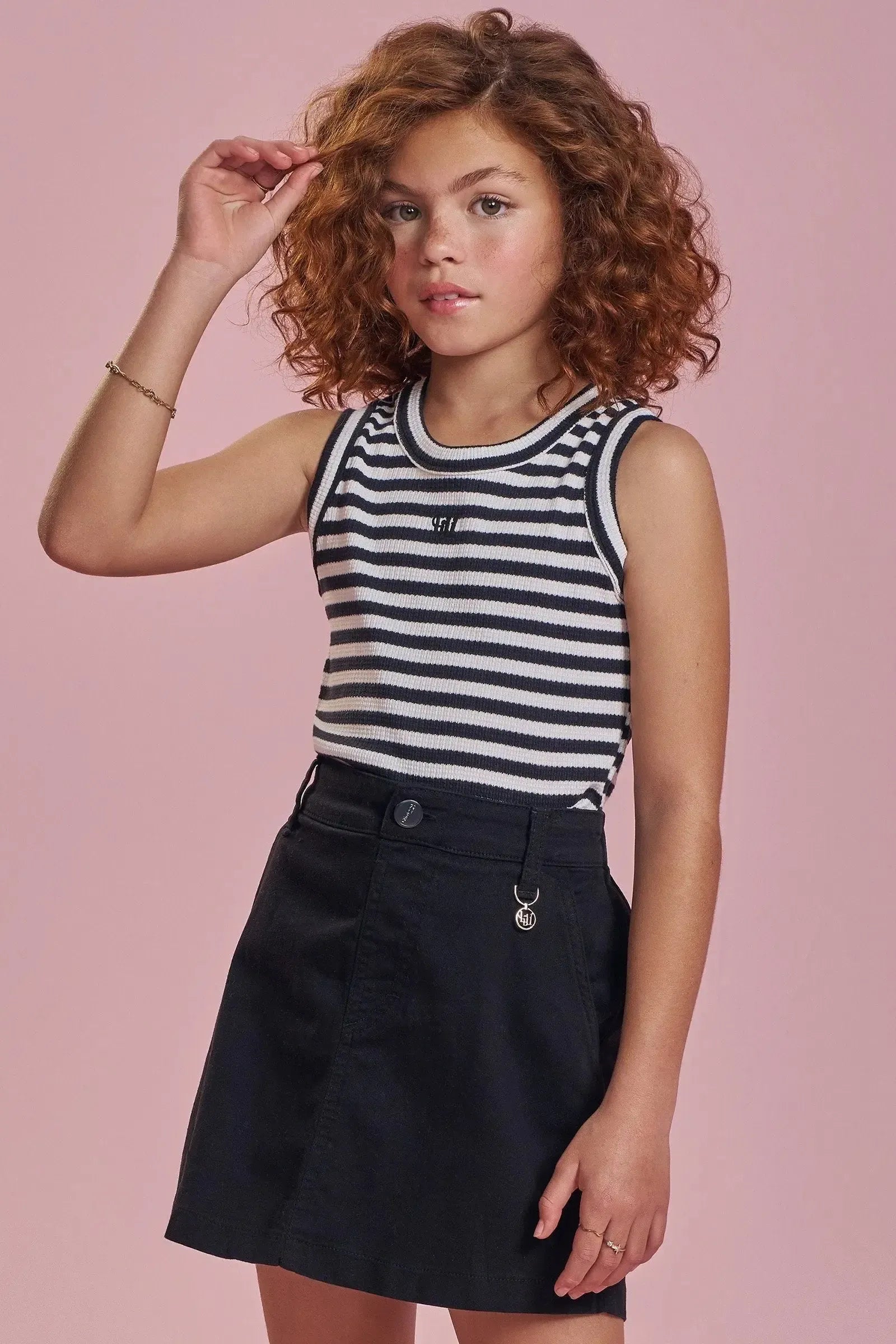 Regata em Malha Waffle Listrada 93303 Lilimoon Teen Menina