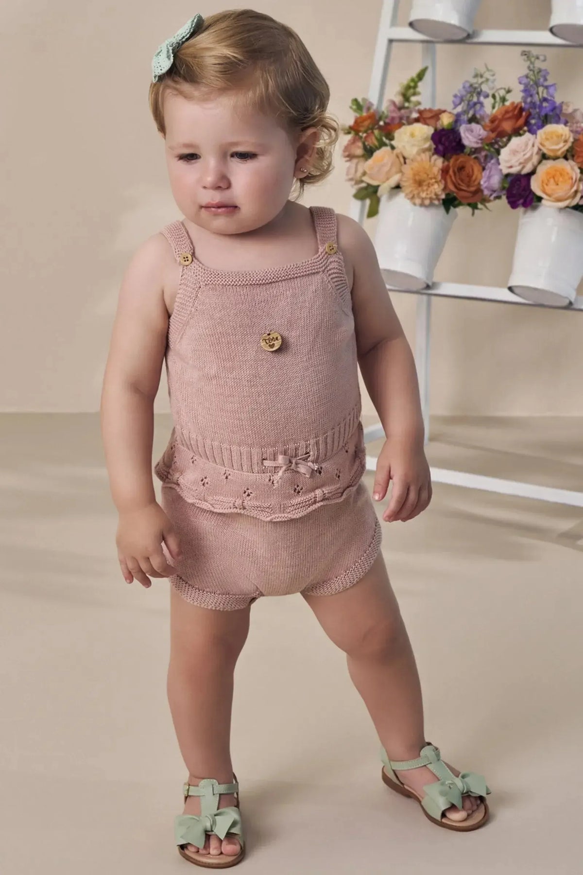 Romper em Tricot 100% Algodão 97549 Infanti Bebê Menina