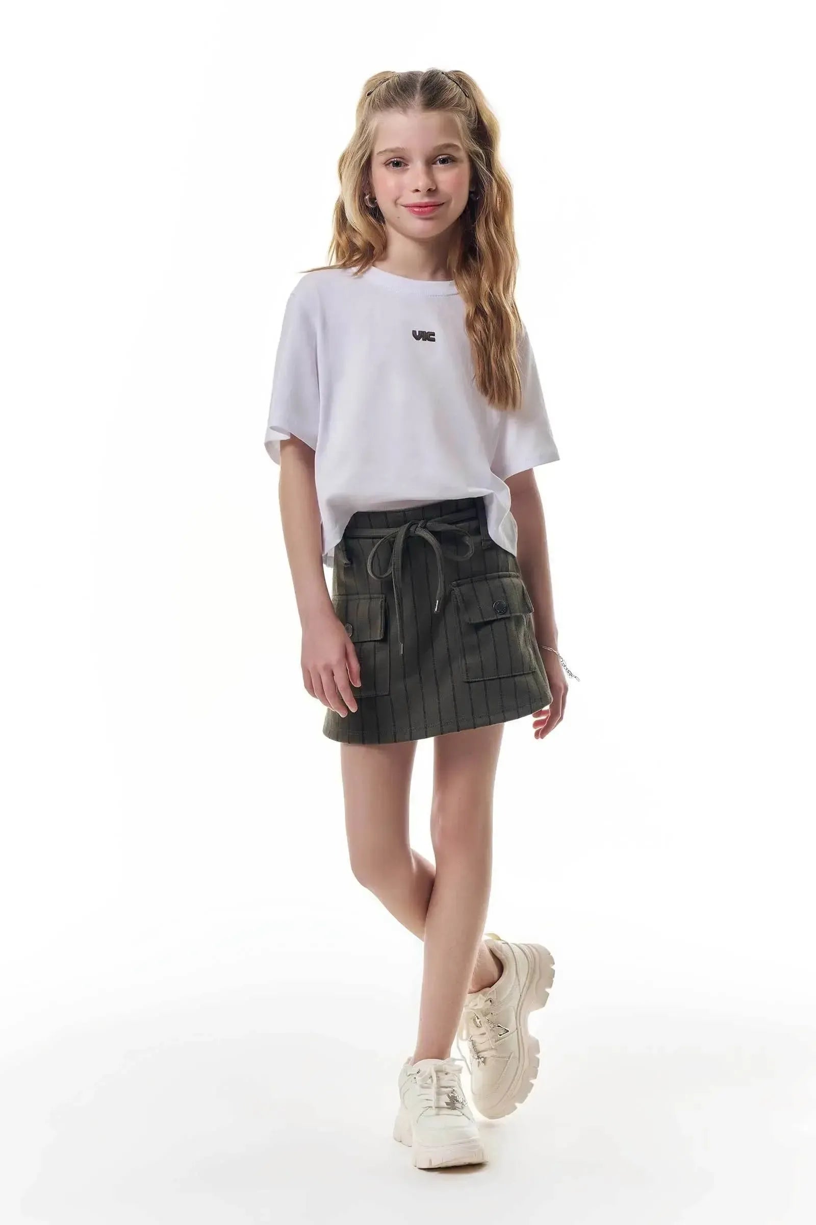 Saia em Malha Tailor Fio Tinto com Shorts Embutido 95984 Vic&Vicky Teen Menina