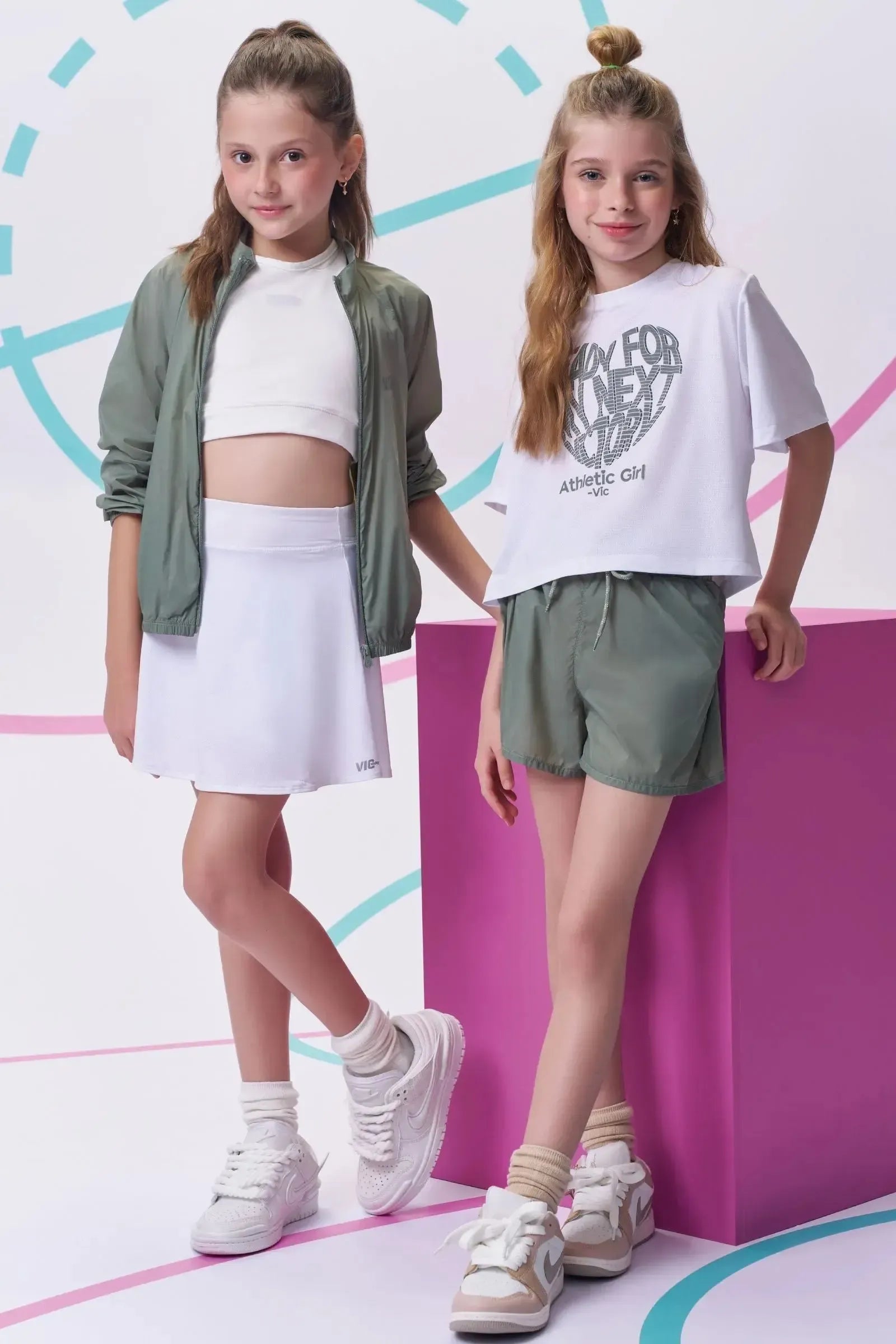 Saia em Malha Yuki com Shorts Embutido 96286 Vic&Vicky Teen Menina