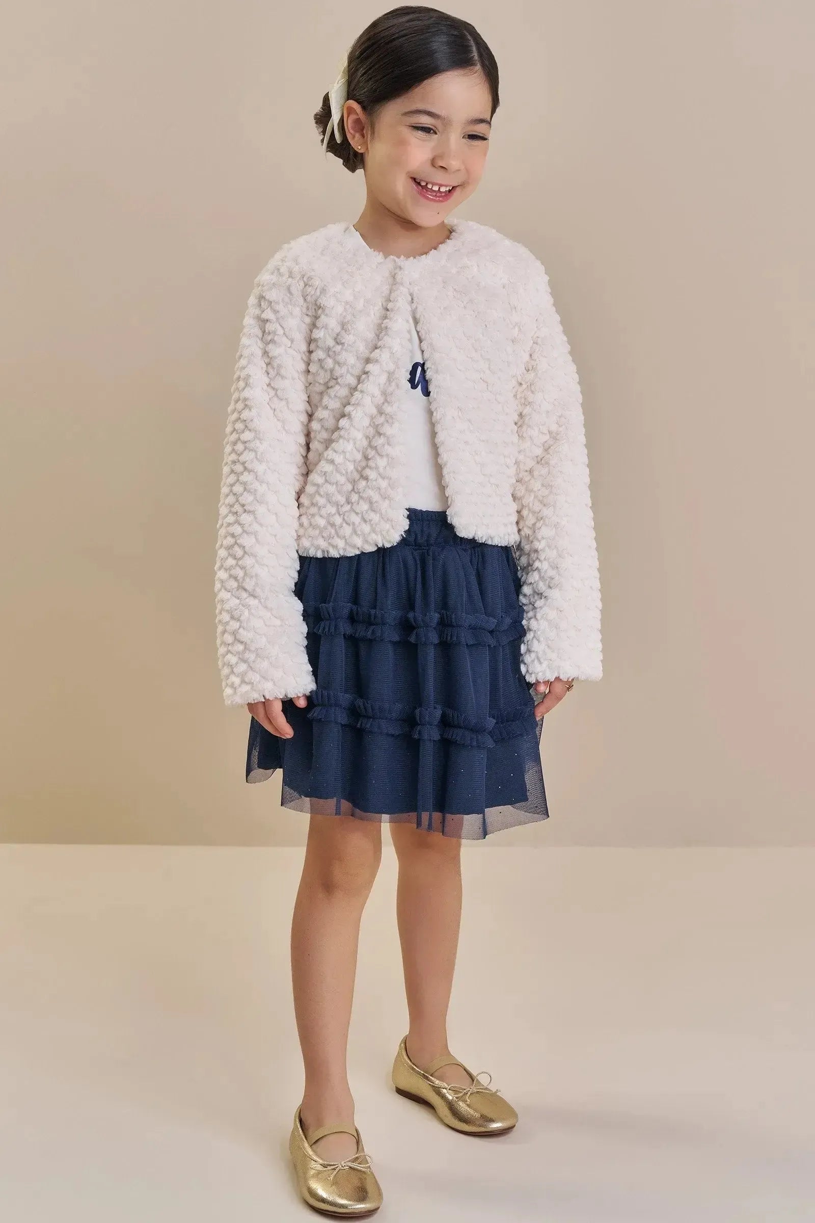 Saia em Tule com Elastano (com Shorts Embutido) 90937 Kukiê Infantil Menina