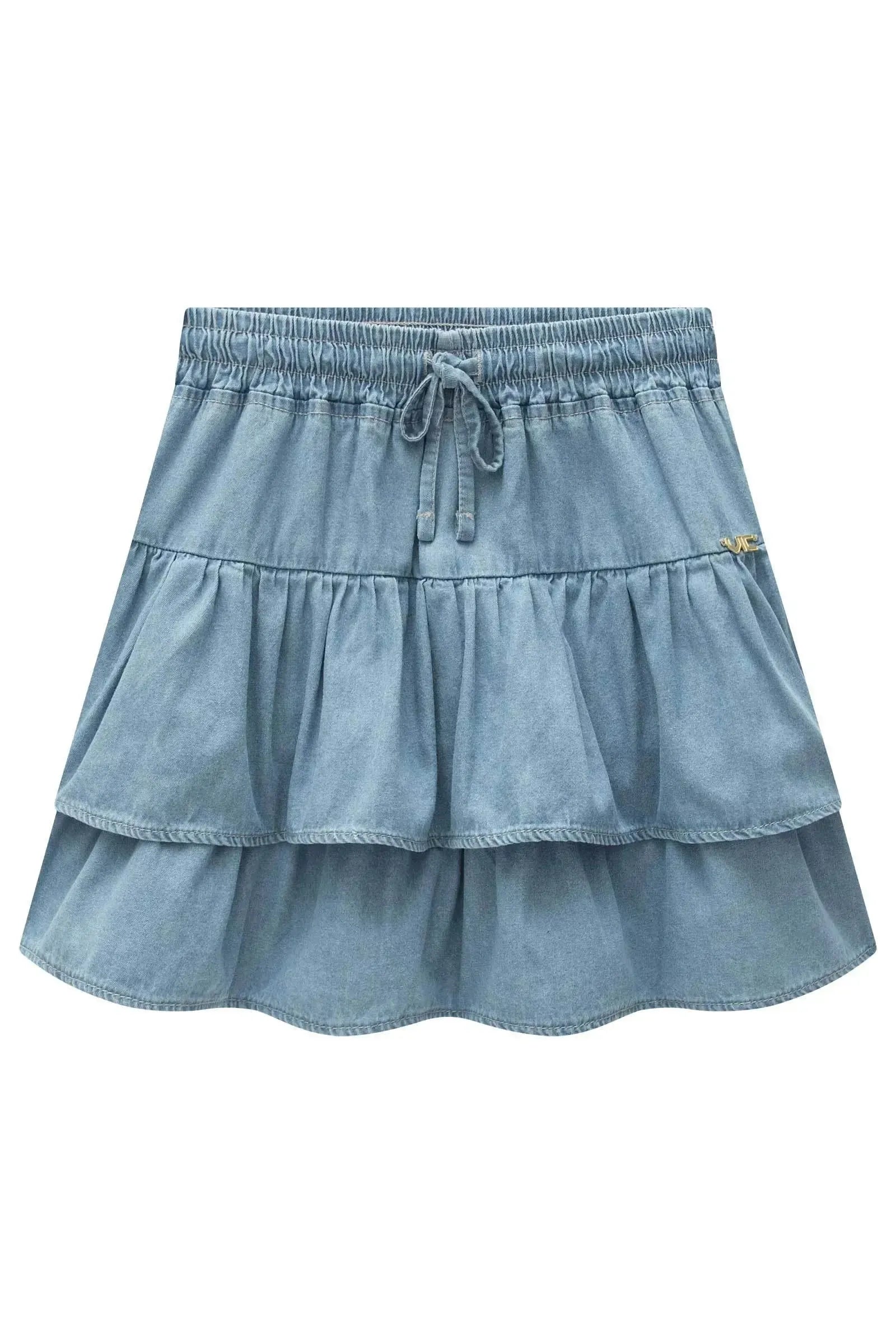 Saia Ruffles em Jeans 98195 Vic Teen Menina