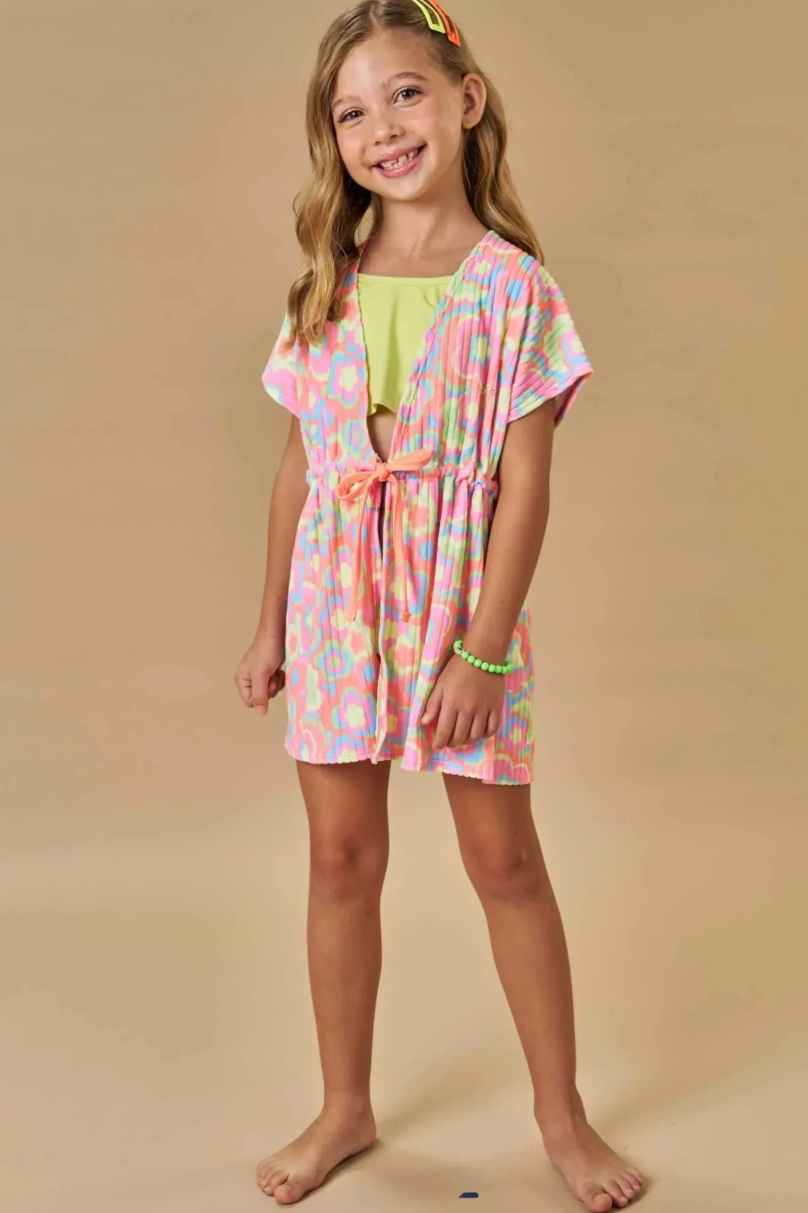 Saída de Praia em Malha Atoalhada 87786 Infanti Infantil Menina