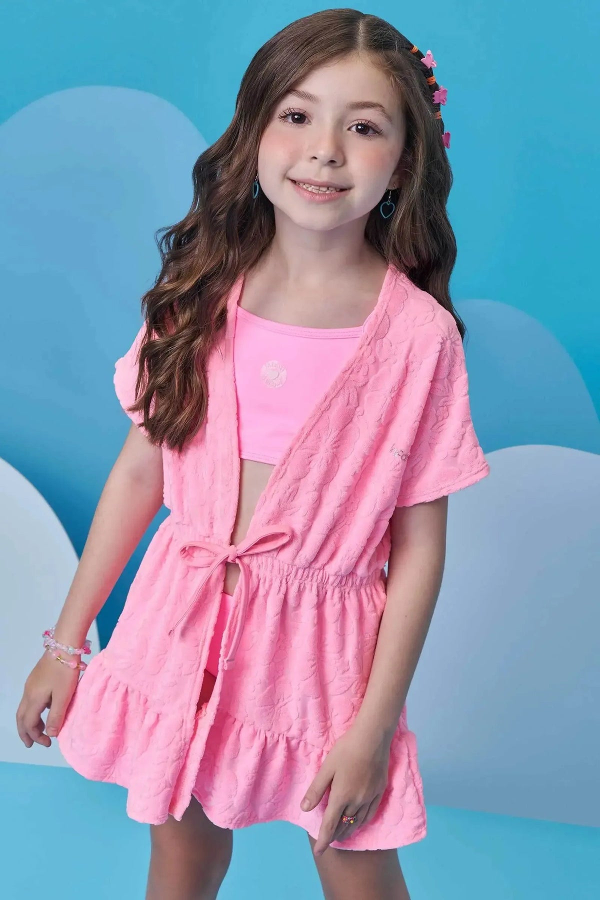 Saída de Praia em Malha Atoalhada 95306 Infanti Infantil Menina