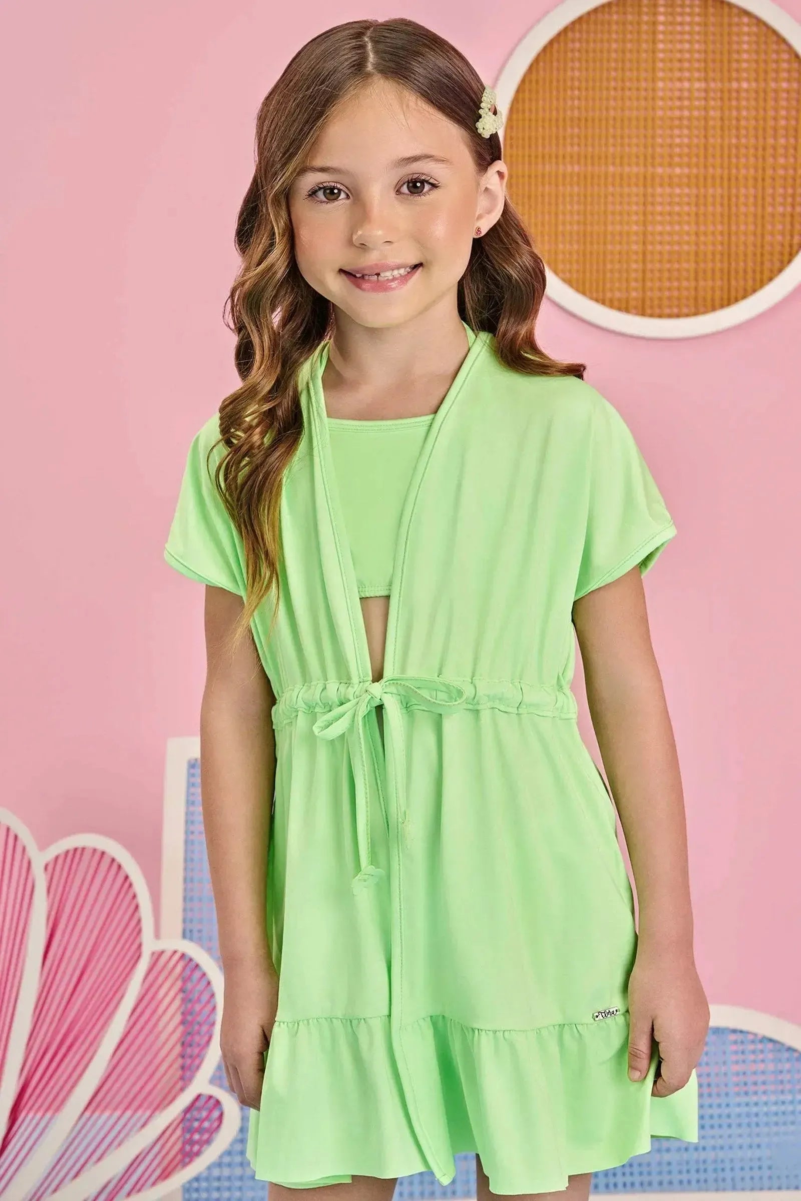 Saída de Praia em Malha UV Dry com Proteção UV 50+ 84481 Infanti Infantil Menina