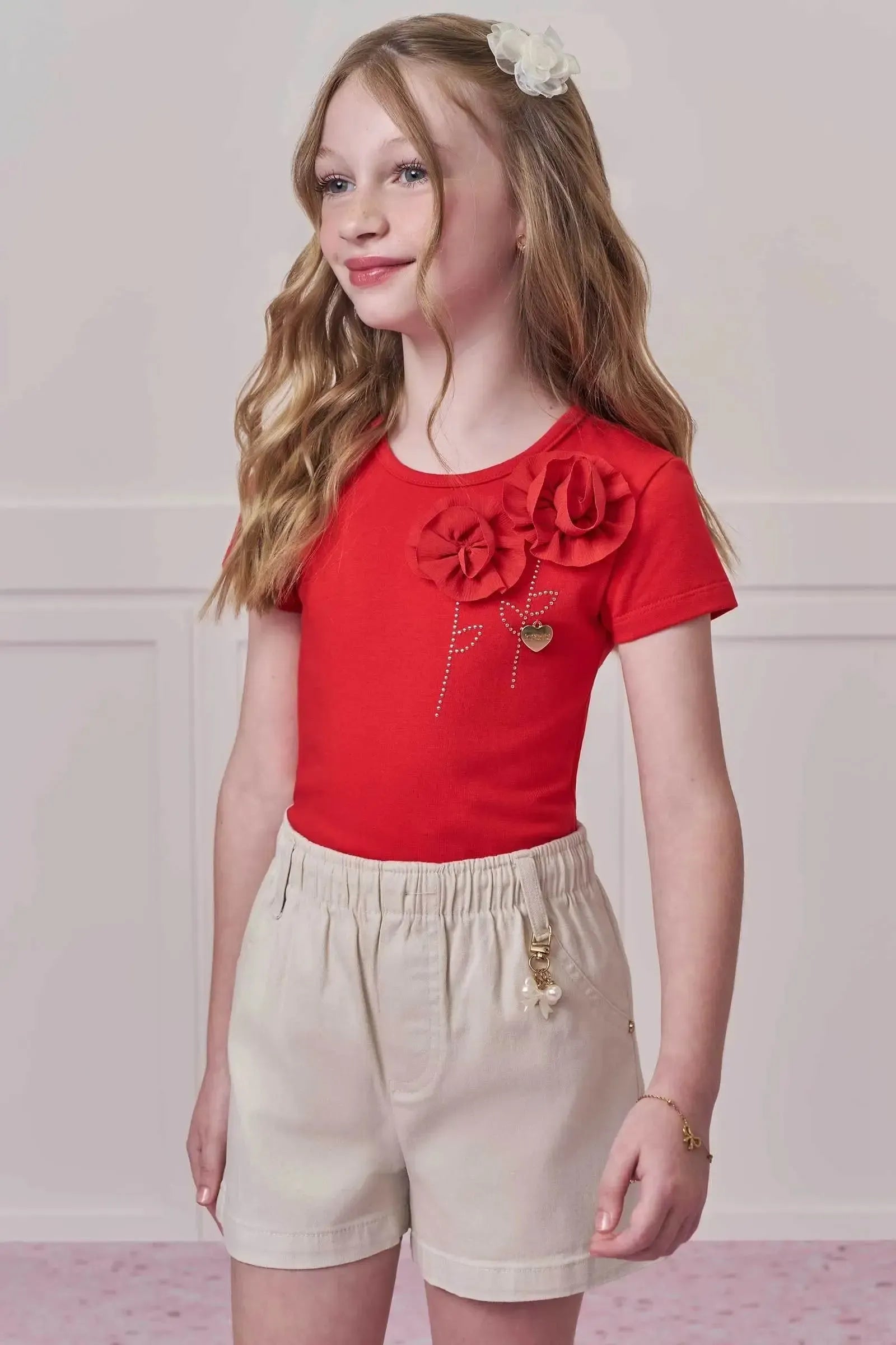 Short em Sarja com Elastano 98762 Infanti Infantil Menina