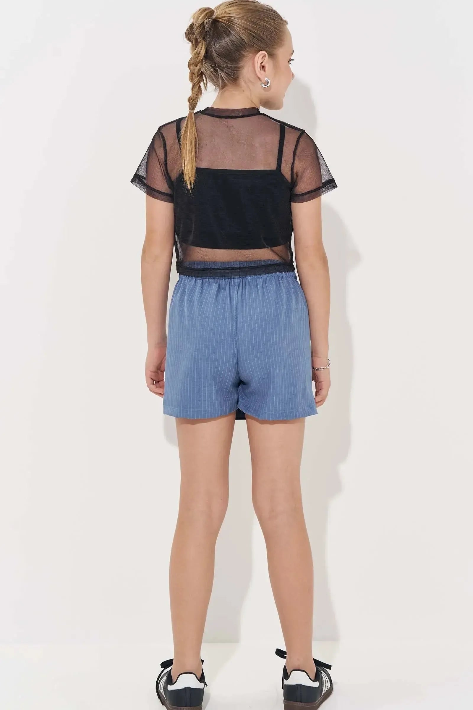 Short Saia em Alfaiataria Risca de Giz 83187 Vic&Vicky Teen Menina