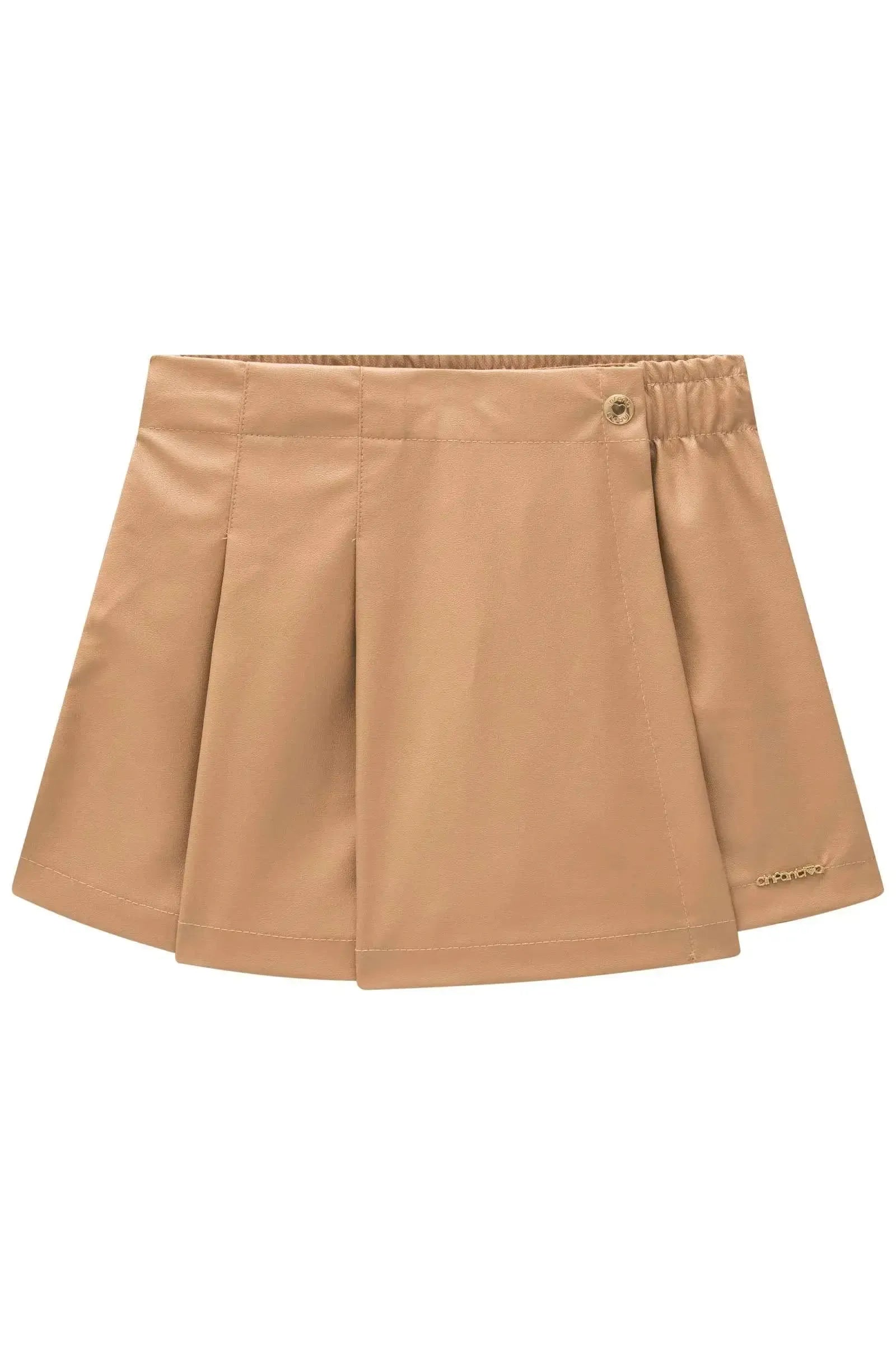 Short Saia em Couro Sintético 90559 Infanti Infantil Menina