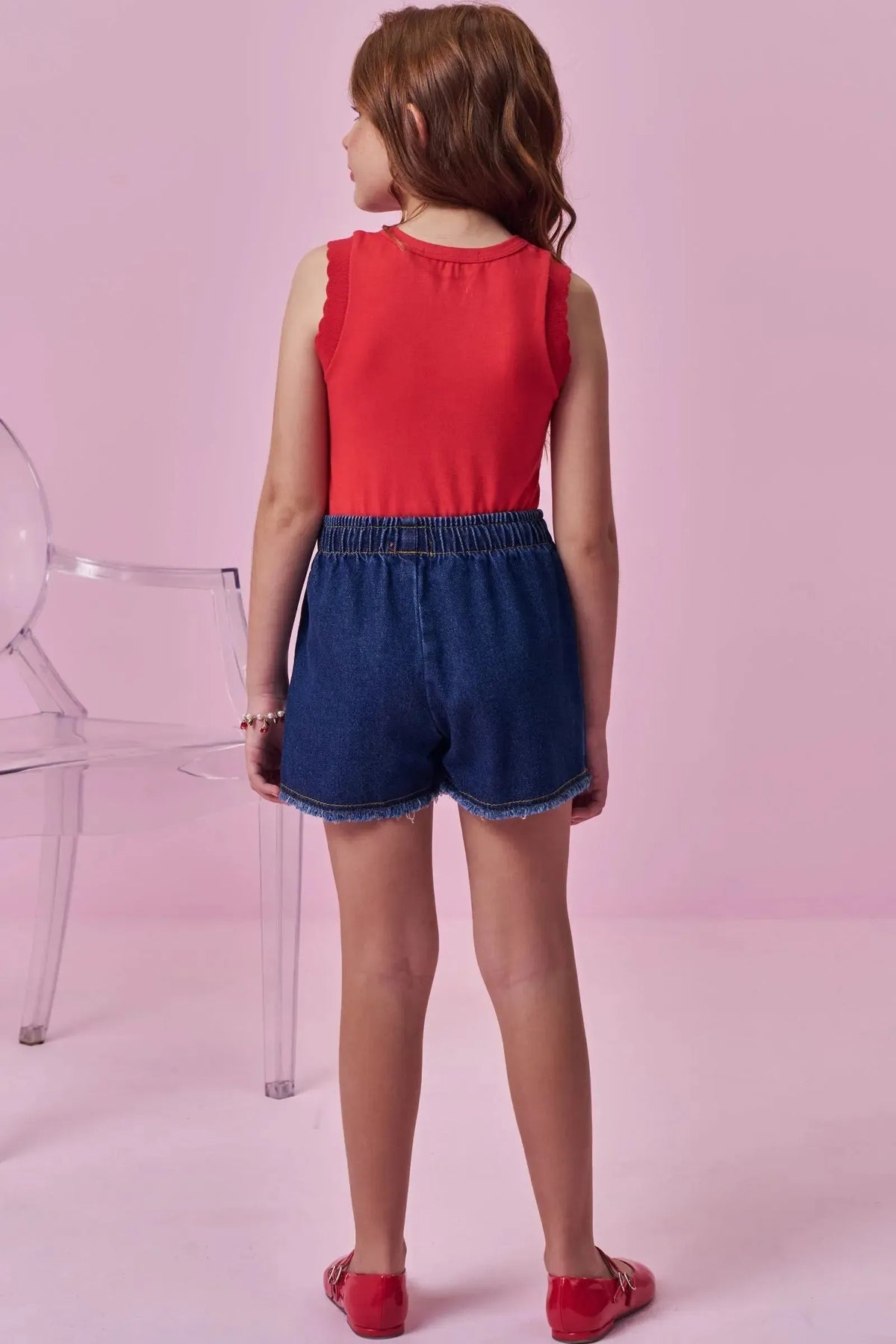Short Saia em Jeans 98735 Kukiê Infantil Menina