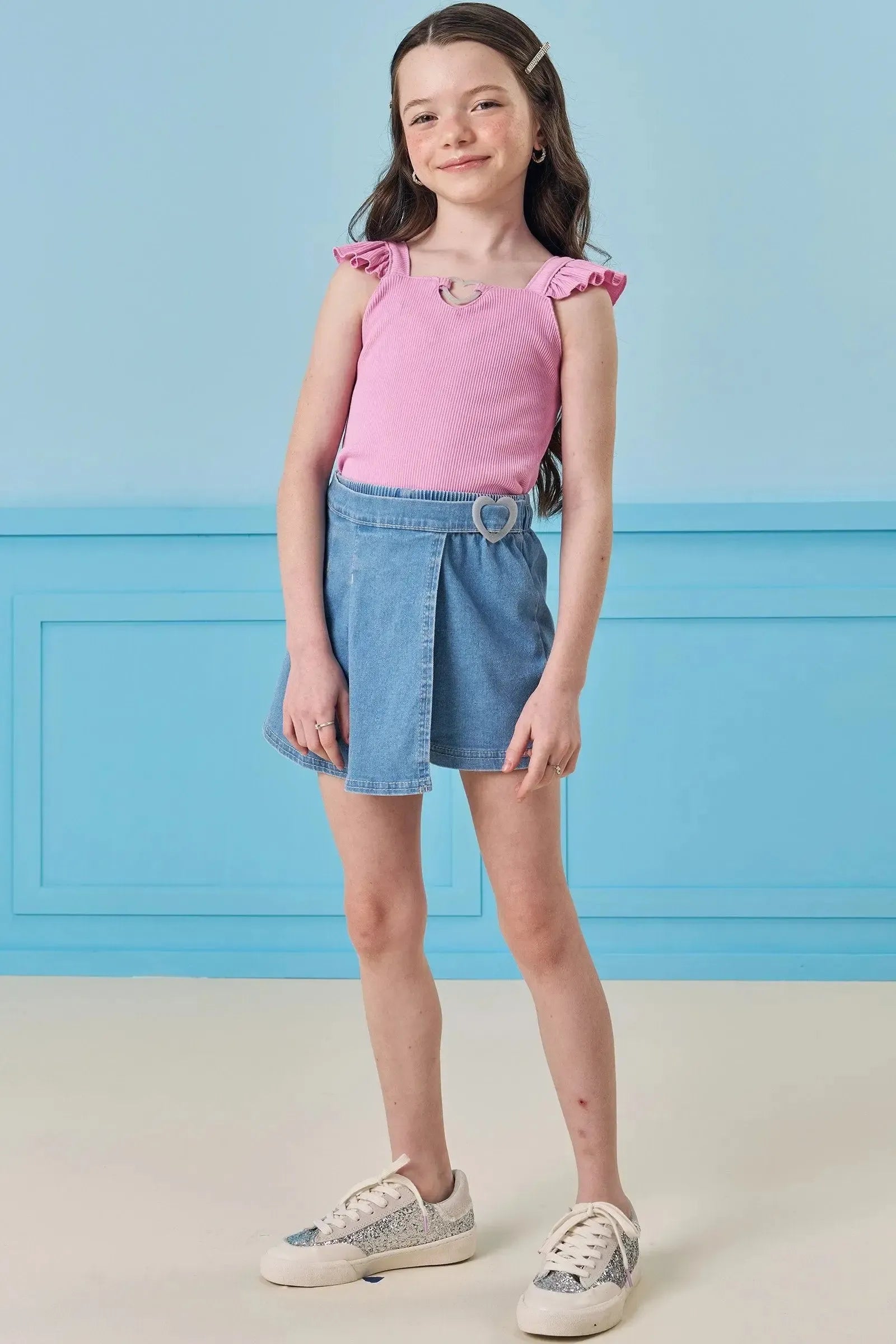Short Saia em Jeans com Elastano 83692 Infanti Infantil Menina