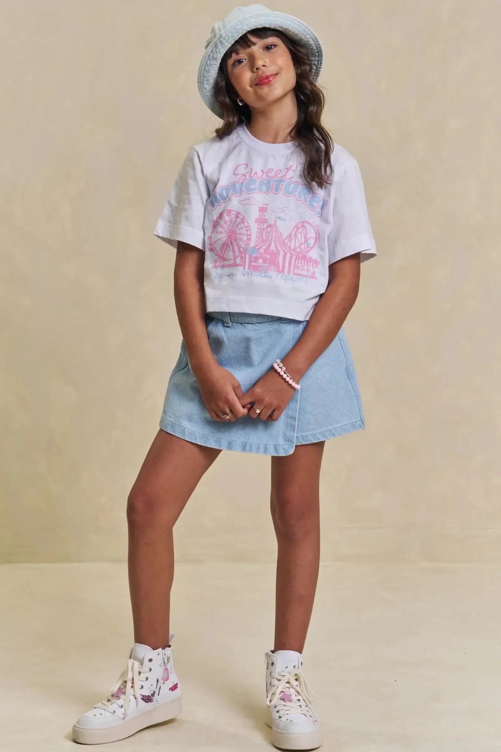 Short Saia em Jeans Zef 94371 Lilimoon Teen Menina