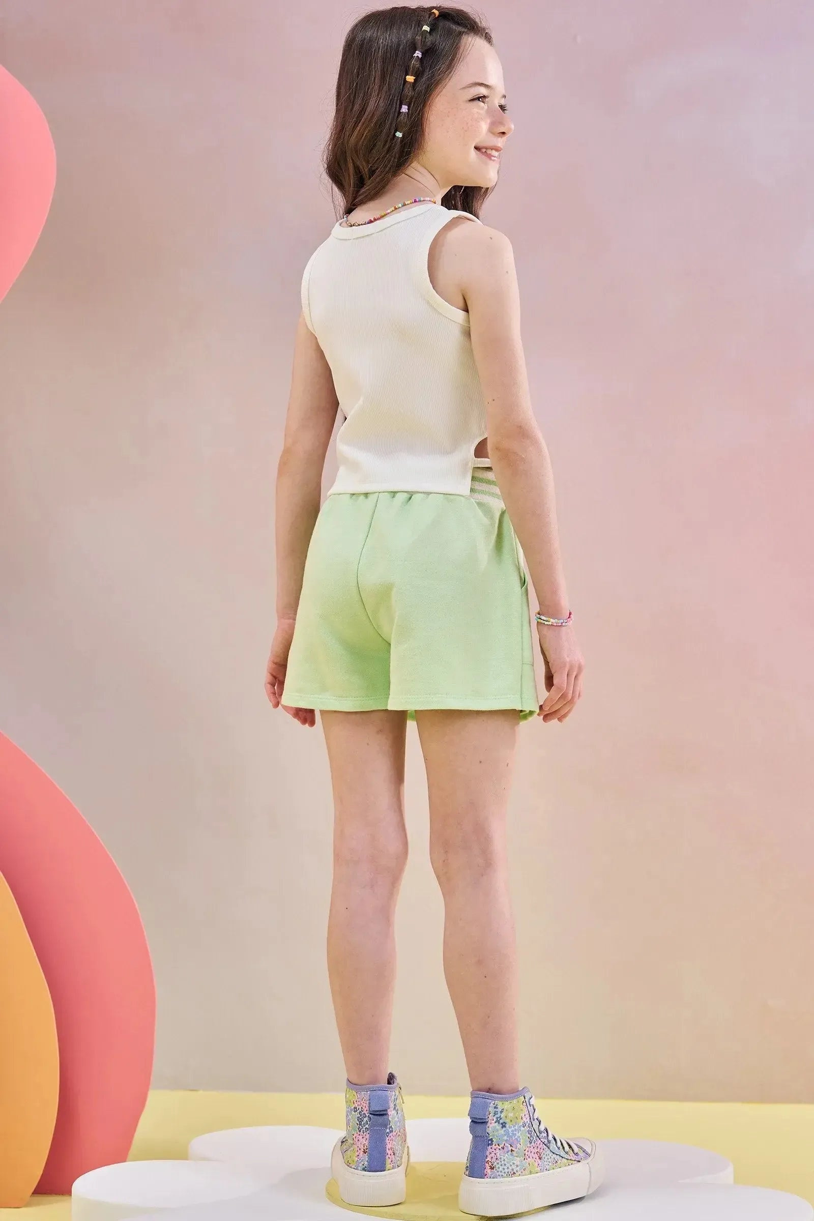 Short Saia em Moletom sem Pelúcia 83521 Infanti Infantil Menina