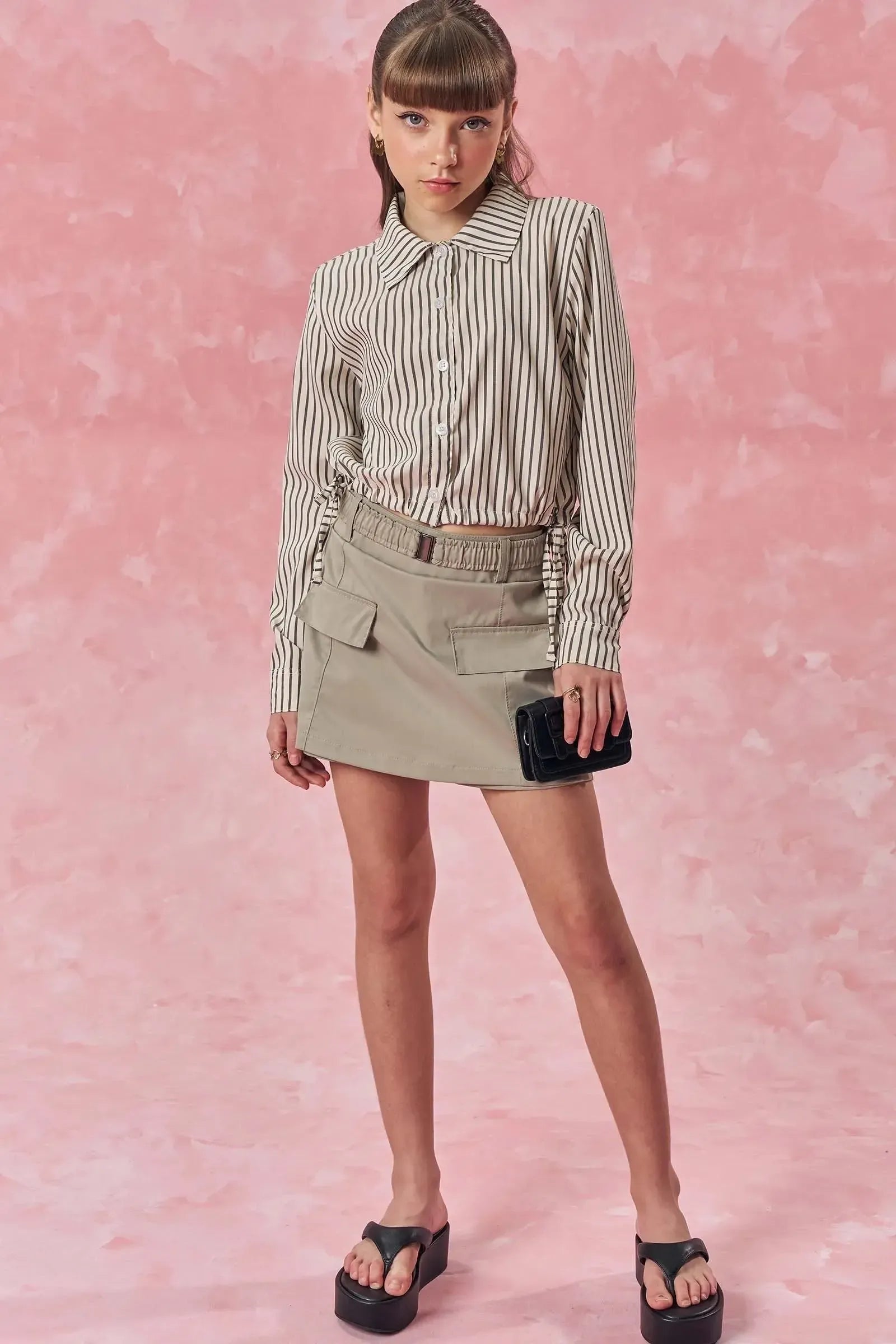 Short Saia em Nylon Alfaiataria 83022 Vic&Vicky Teen Menina