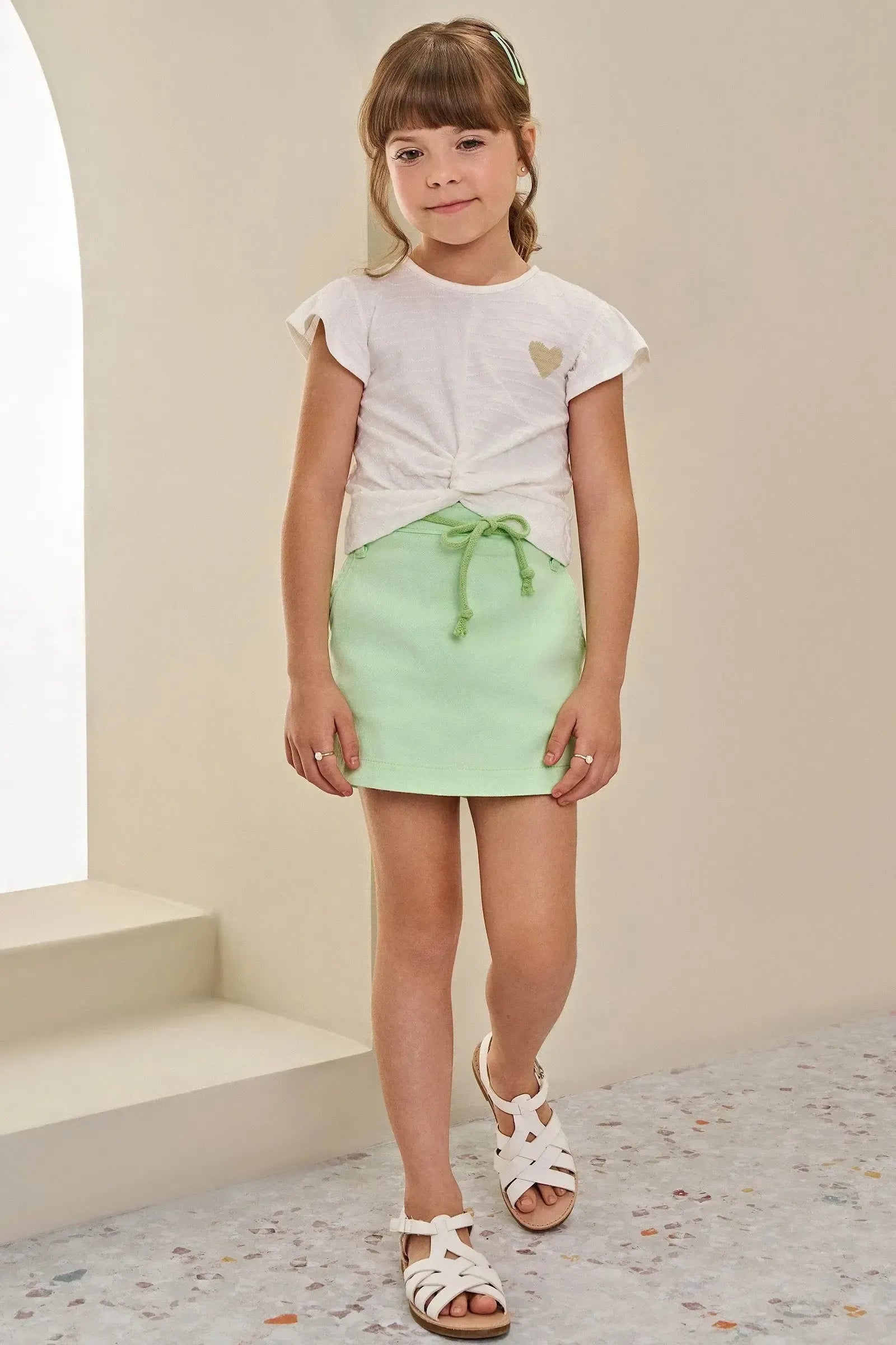 Short Saia em Sarja com Elastano 84609 Infanti Infantil Menina