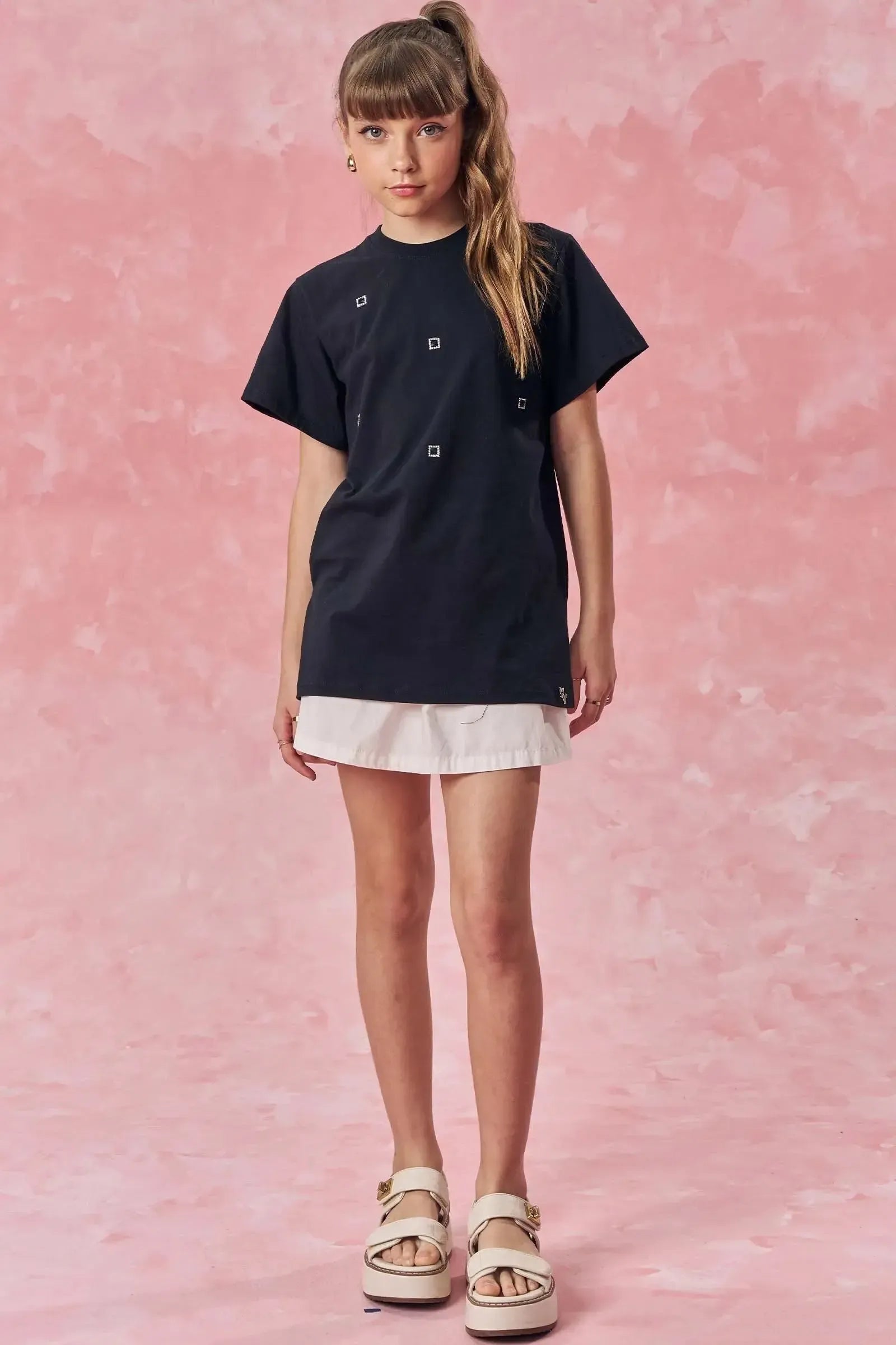 Short Saia em Sarja com Elastano 85319 Vic&Vicky Teen Menina