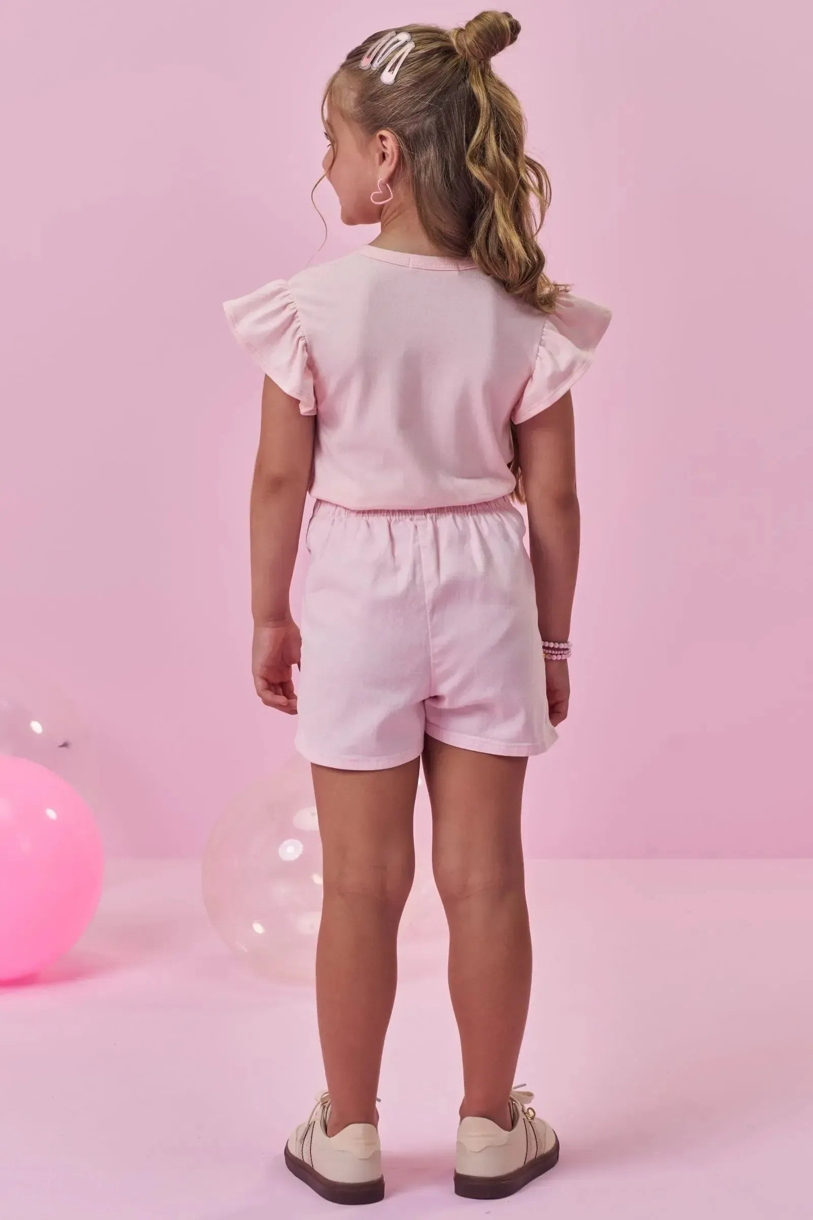 Short Saia em Sarja com Elastano 98802 Kukiê Infantil Menina