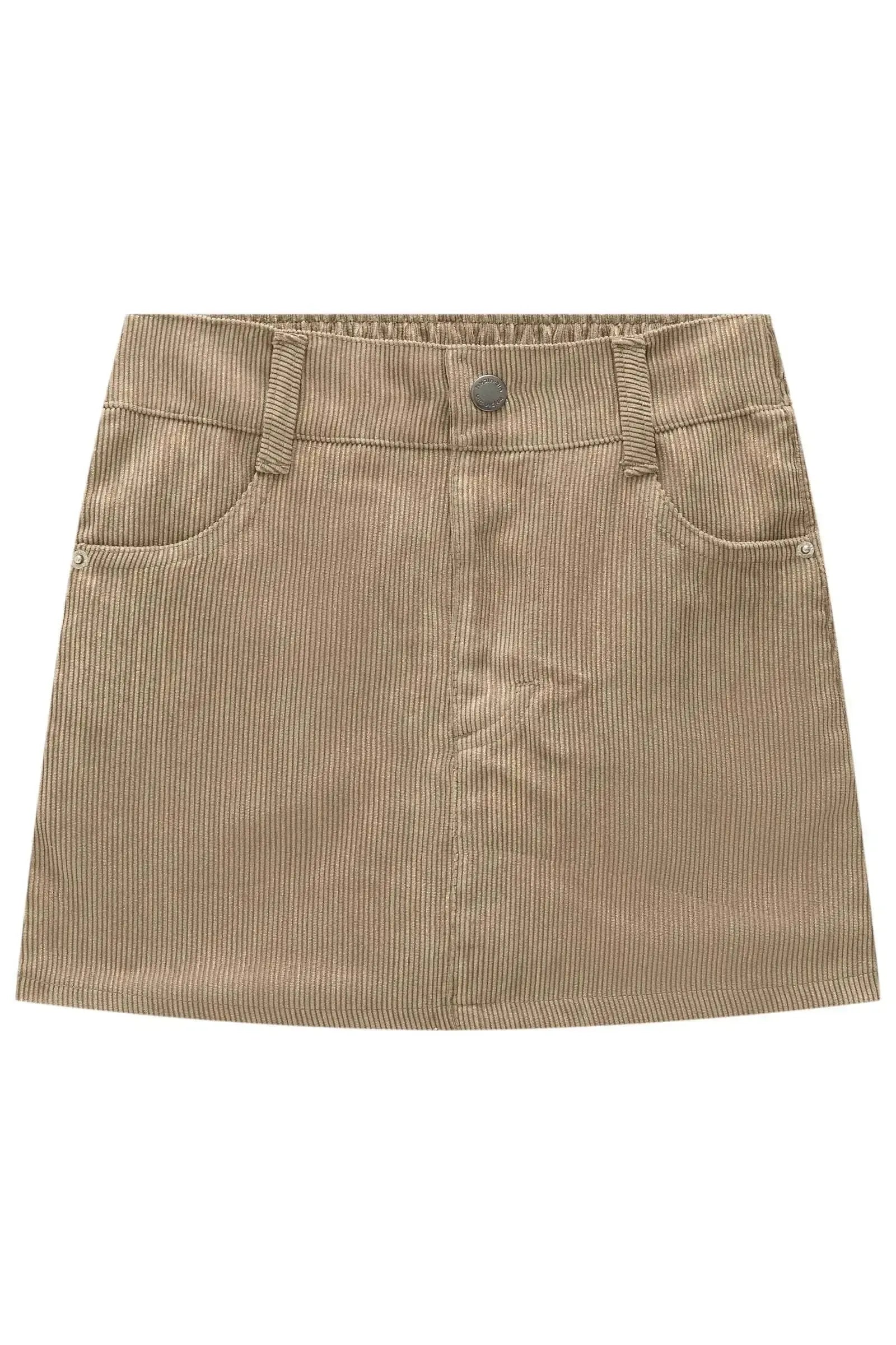 Short Saia em Veludo Cotelê Gold 92012 Vic&Vicky Teen Menina