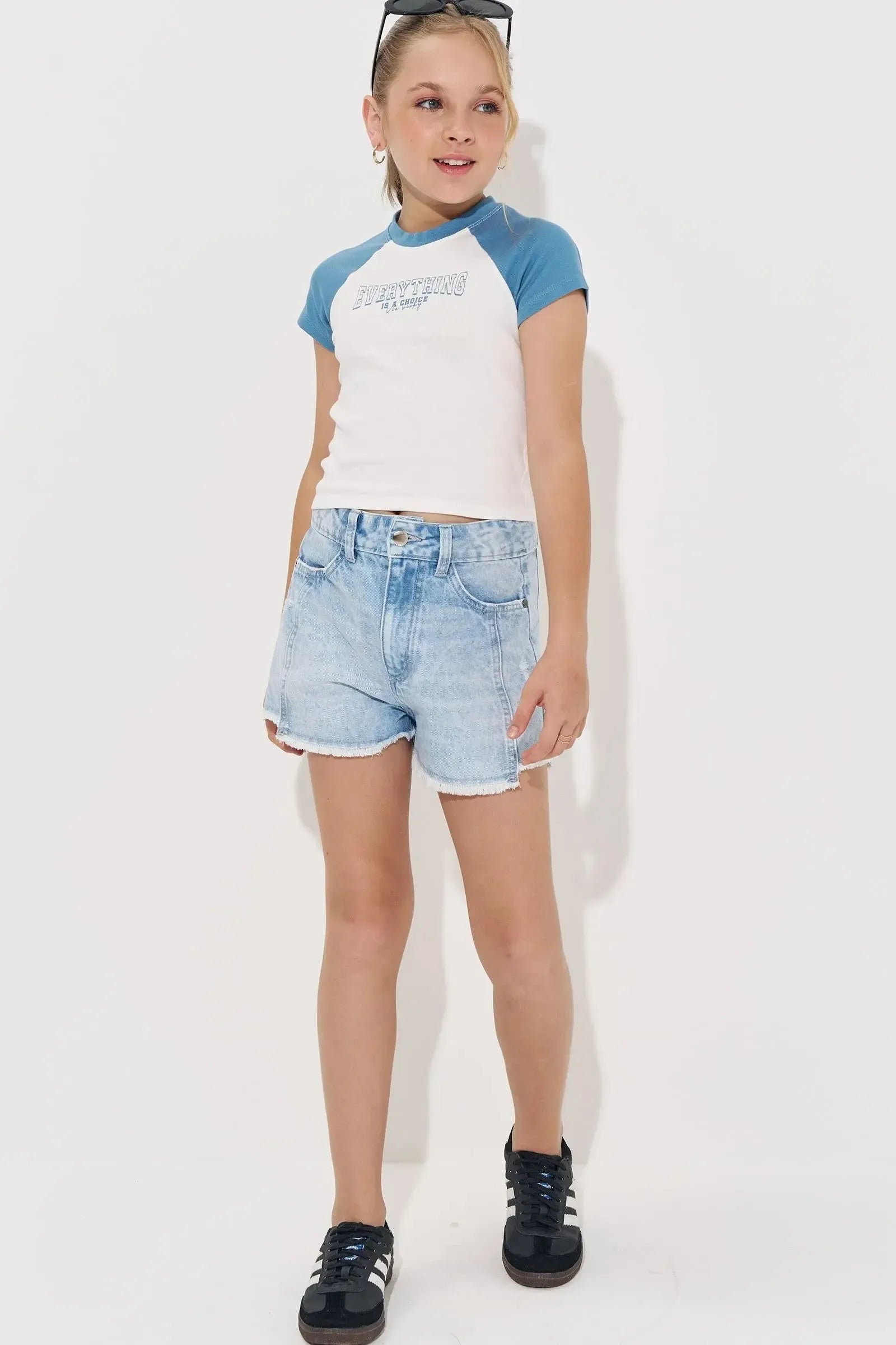 Shorts Cintura Alta em Jeans Arkansas 83547 Vic&Vicky Teen Menina