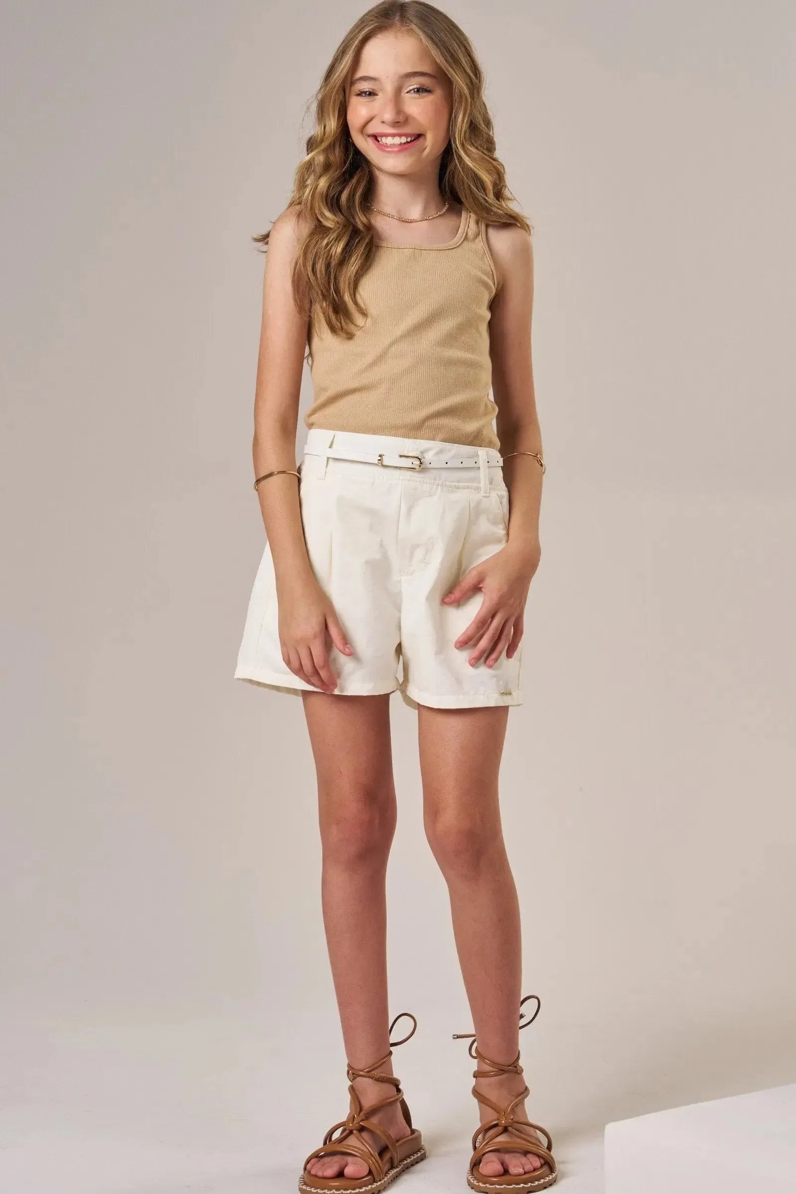 Shorts em Alfaiataria Amore 86544 Lilimoon Teen Menina