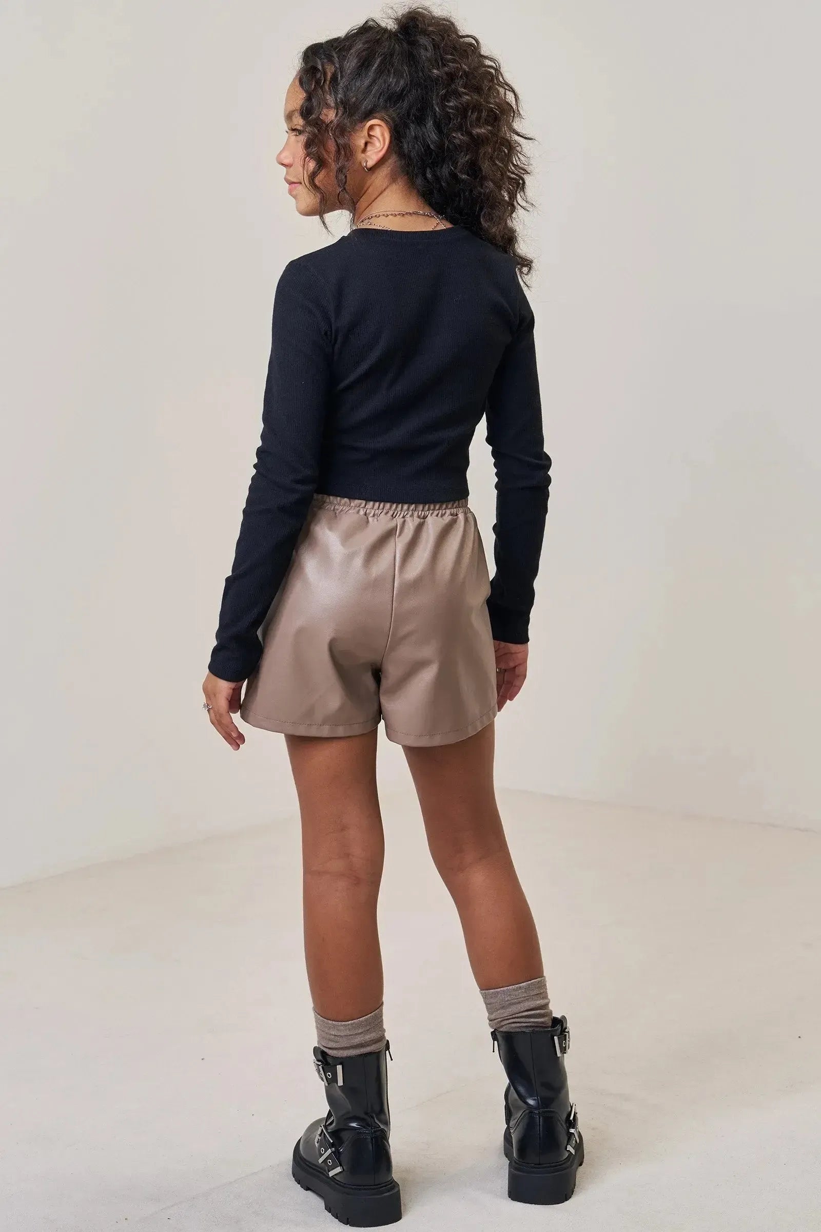 Shorts em Couro Sintético 90986 Vic&Vicky Teen Menina