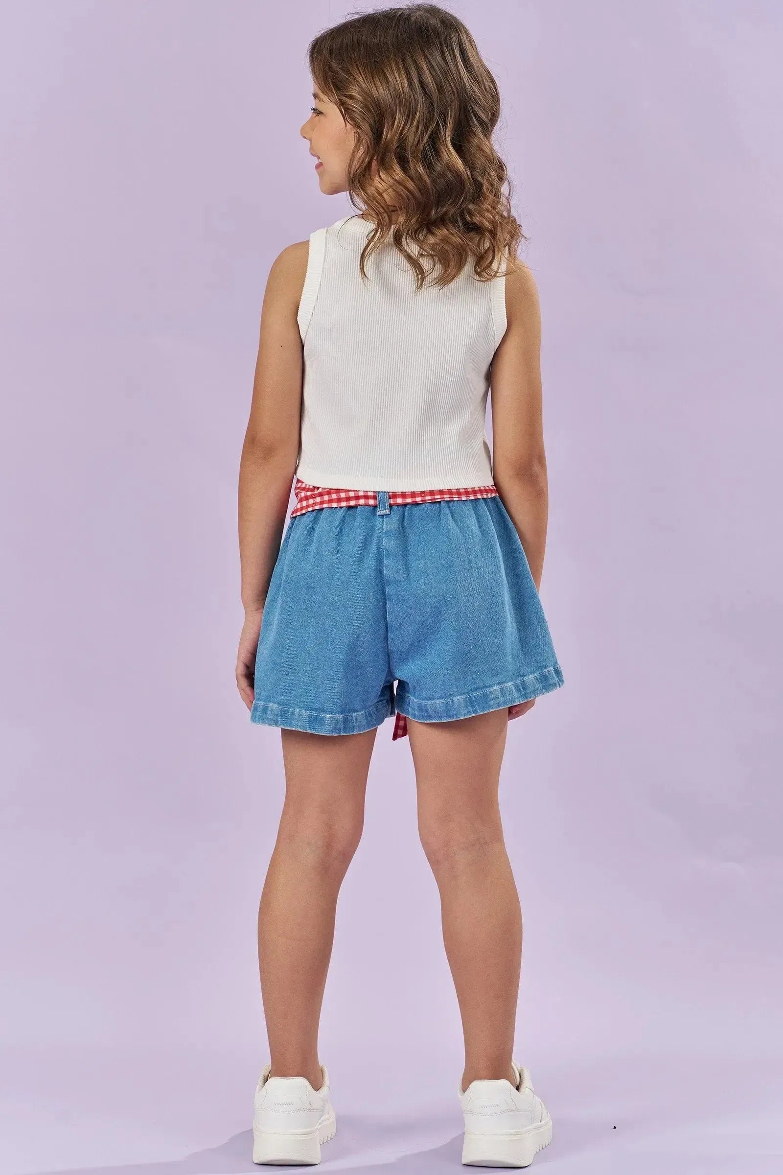 Shorts em Jeans com Elastano 83796 Kukiê Infantil Menina