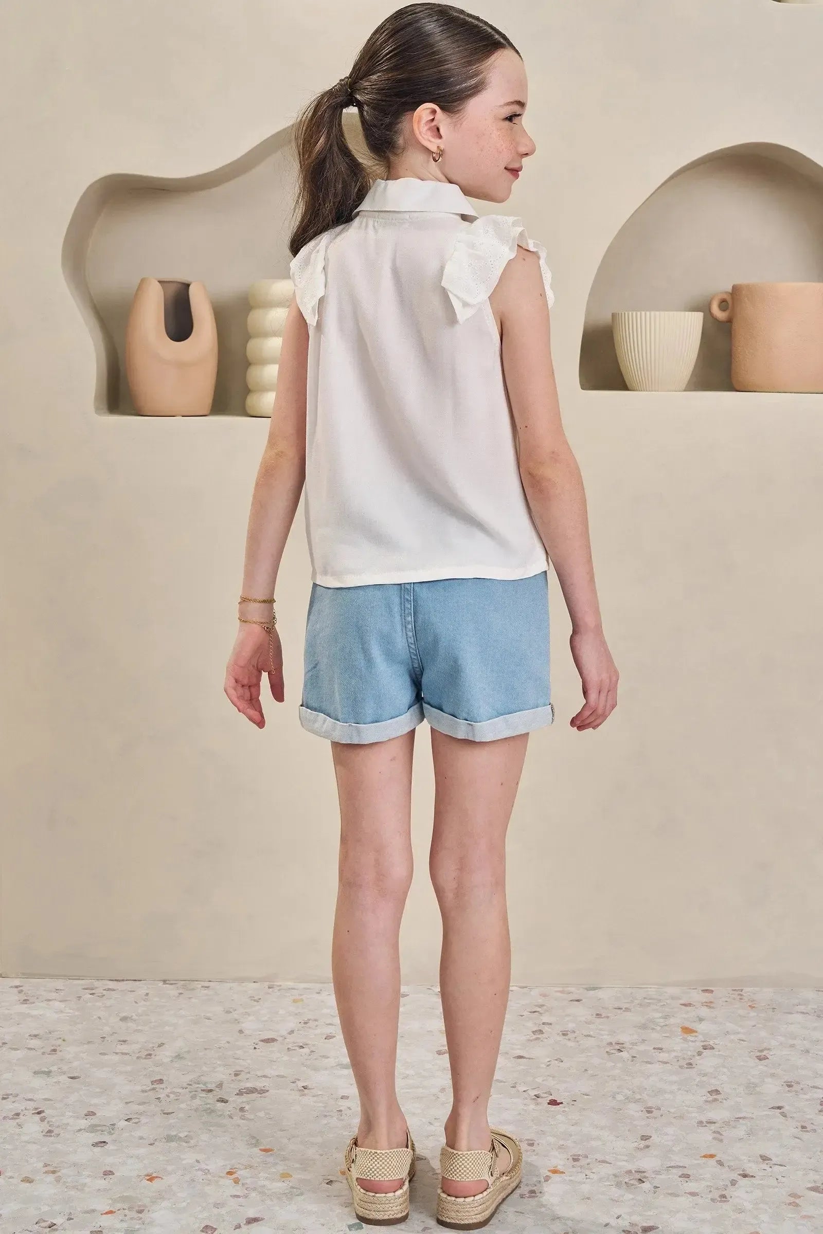 Shorts em Jeans com Elastano 84606 Infanti Infantil Menina