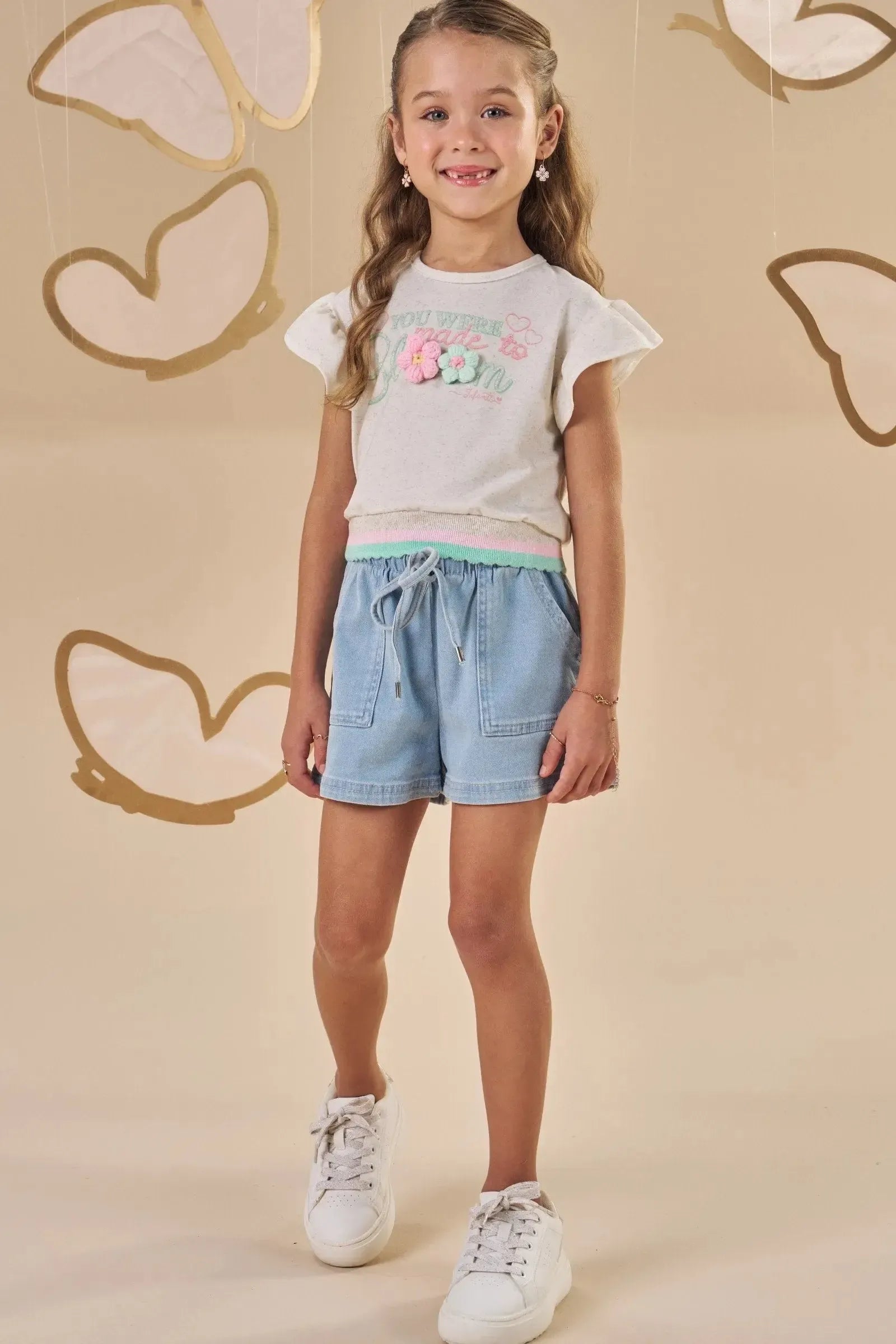Shorts em Jeans com Elastano 88117 Infanti Infantil Menina