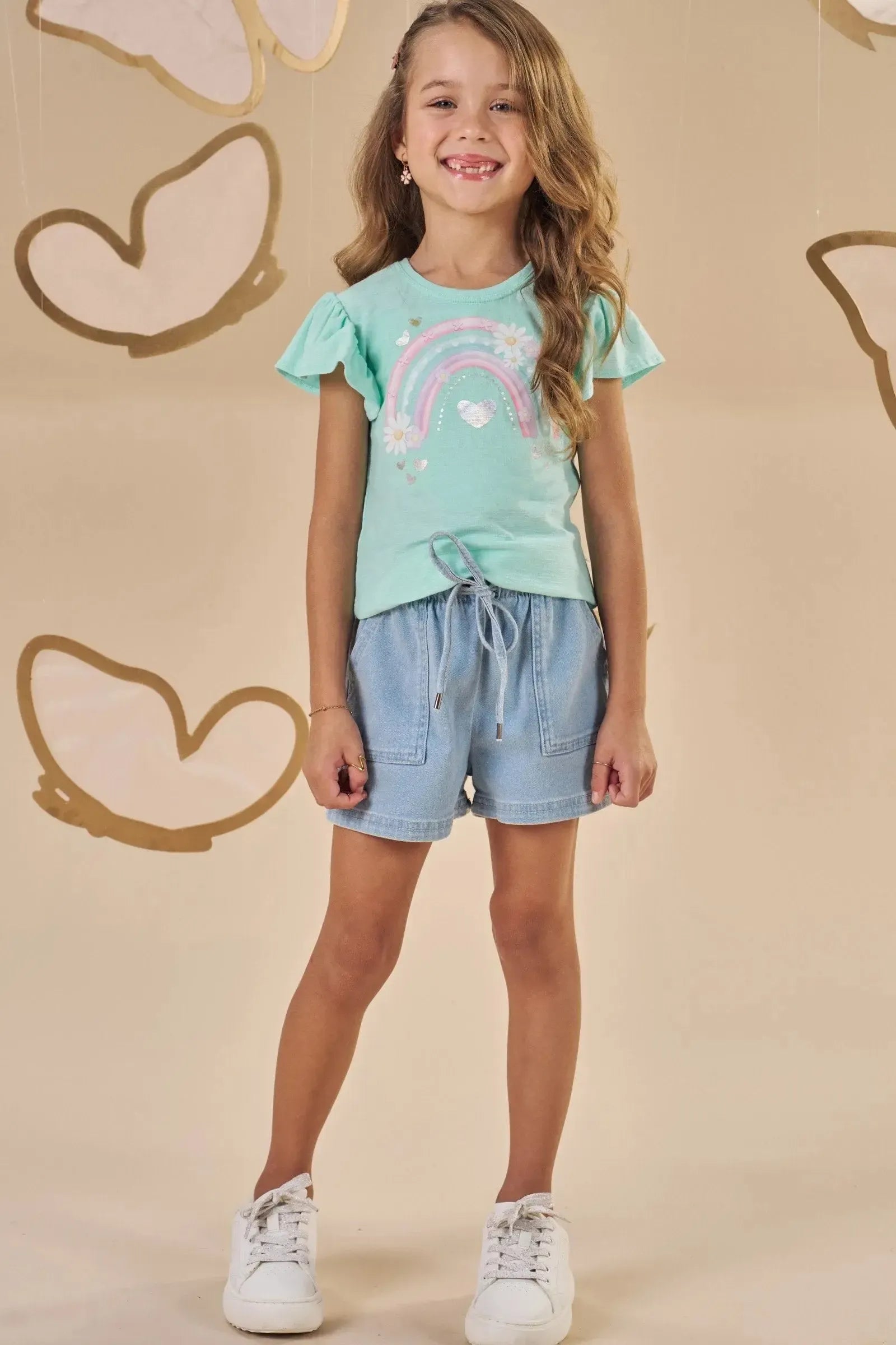 Shorts em Jeans com Elastano 88117 Infanti Infantil Menina