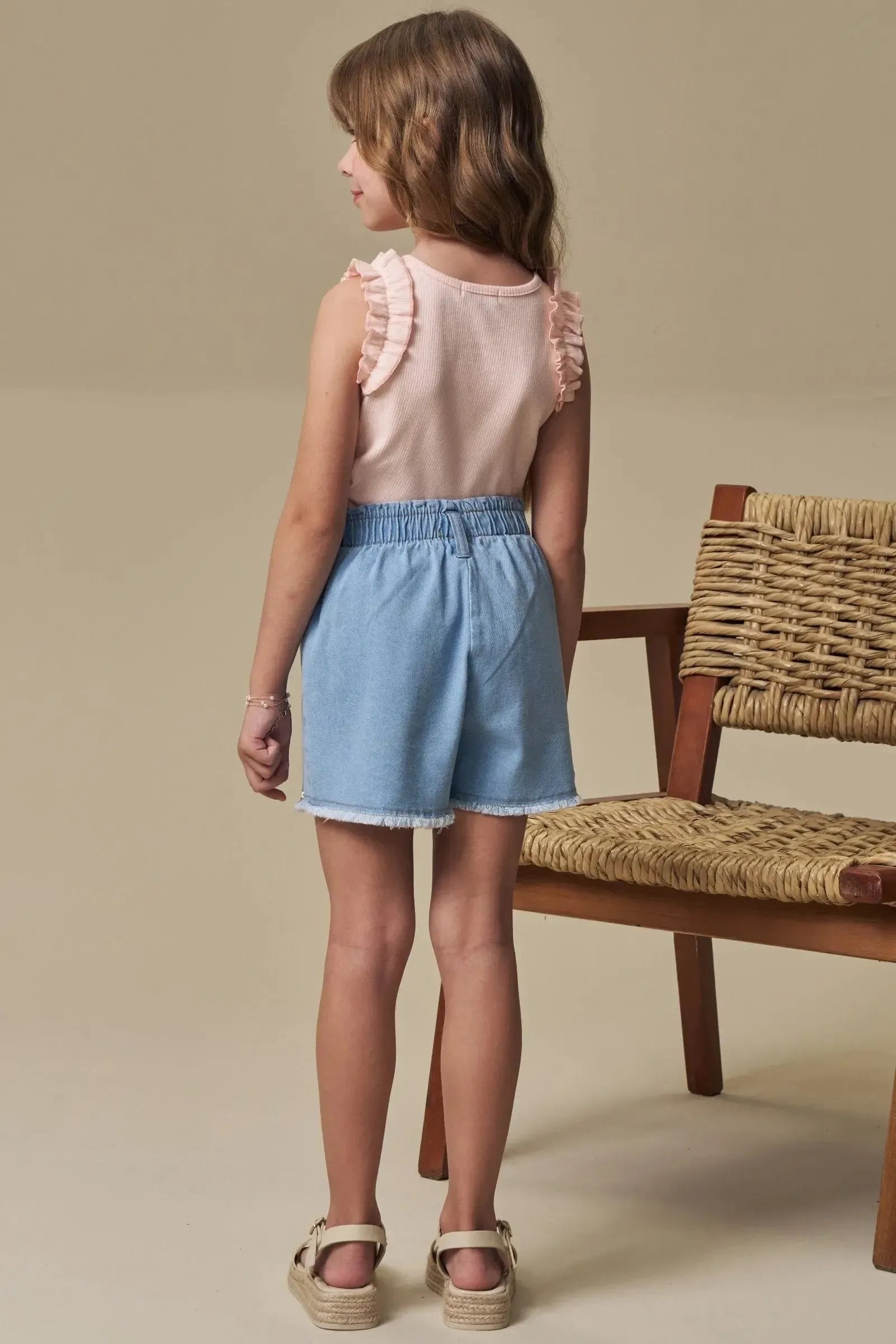 Shorts em Jeans com Elastano 95408 Infanti Infantil Menina