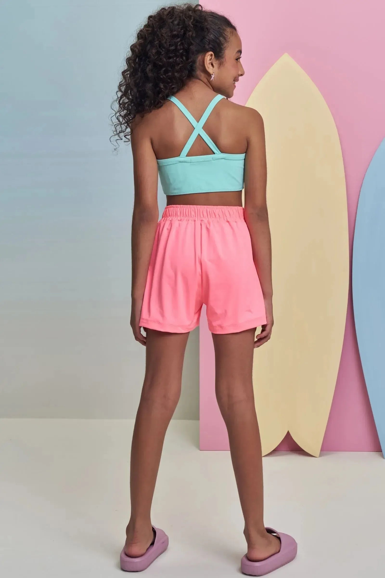 Shorts em Malha UV Dry com Proteção UV 50+ 99383 Lilimoon Teen Menina