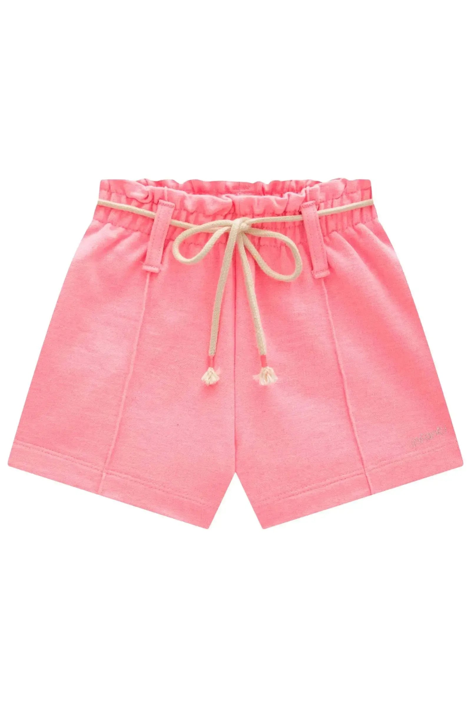 Shorts em Moletom sem Pelúcia 86587 Infanti Infantil Menina
