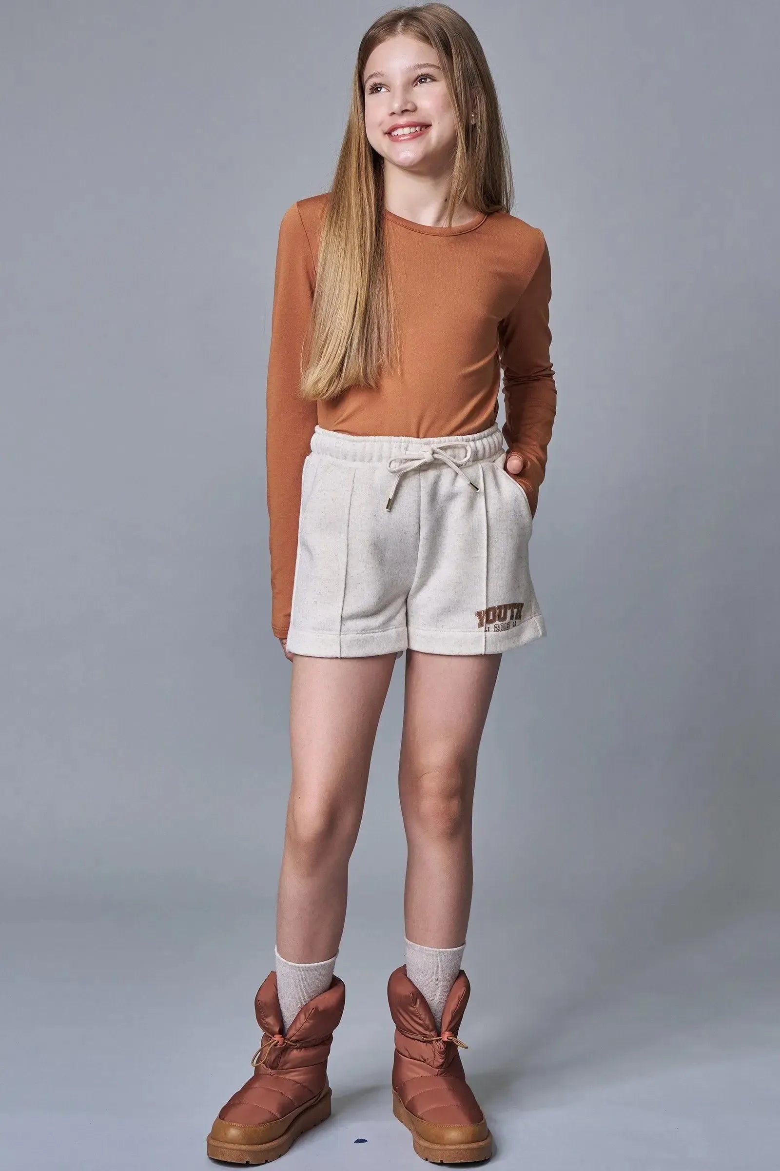 Shorts em Moletom sem Pelúcia 89969 Lilimoon Teen Menina