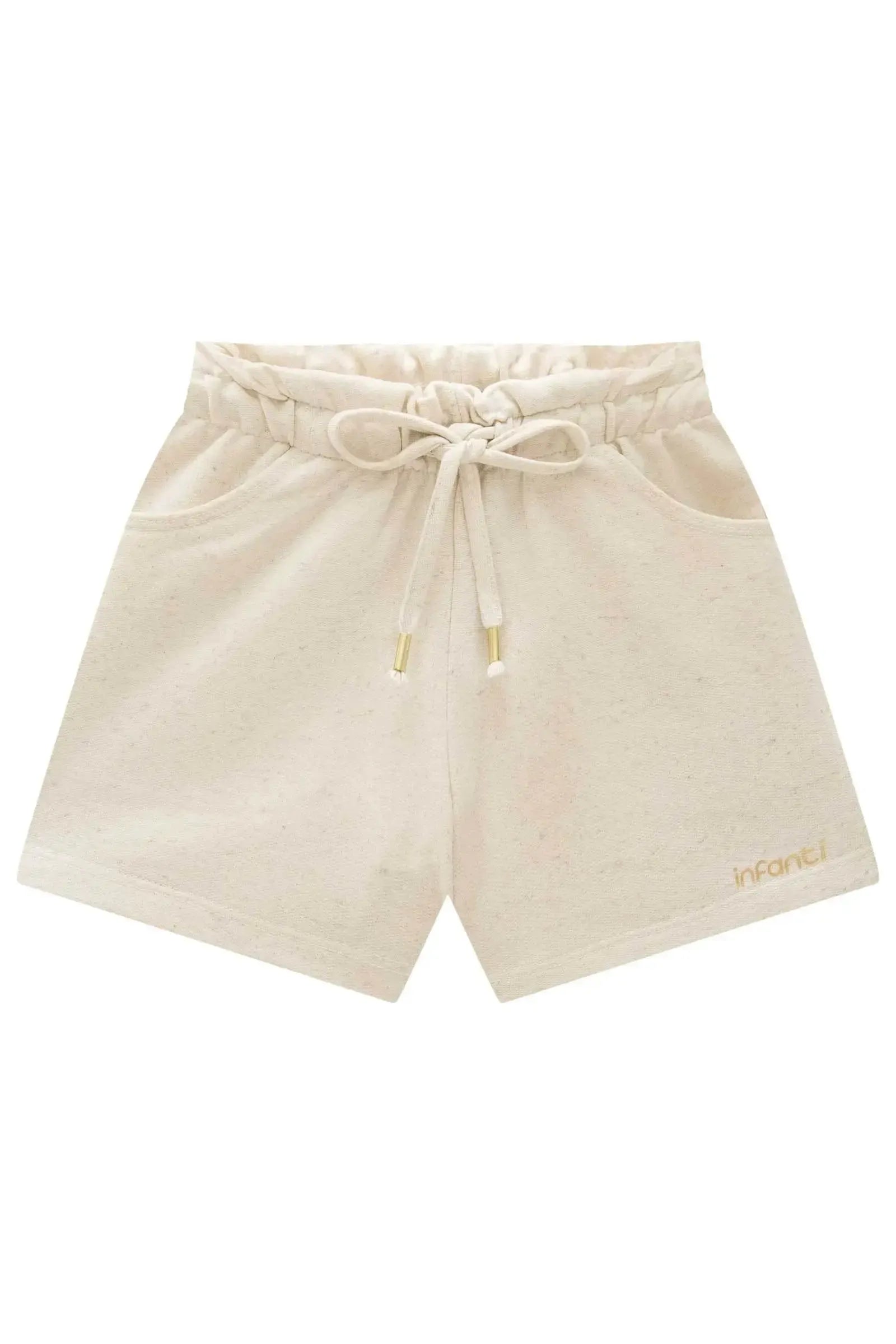Shorts em Moletom sem Pelúcia 94374 Infanti Infantil Menina