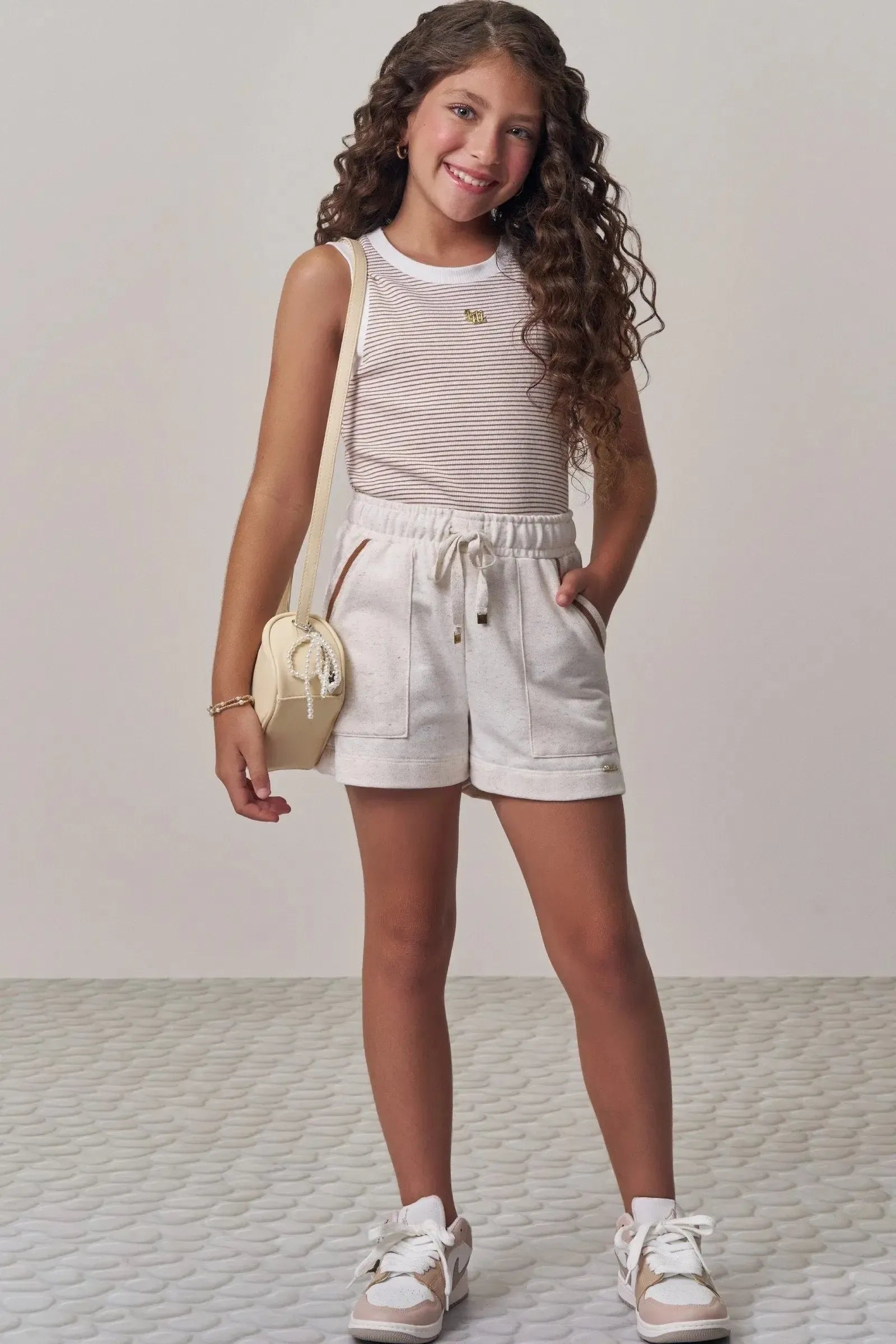 Shorts em Moletom sem Pelúcia 98170 Lilimoon Teen Menina