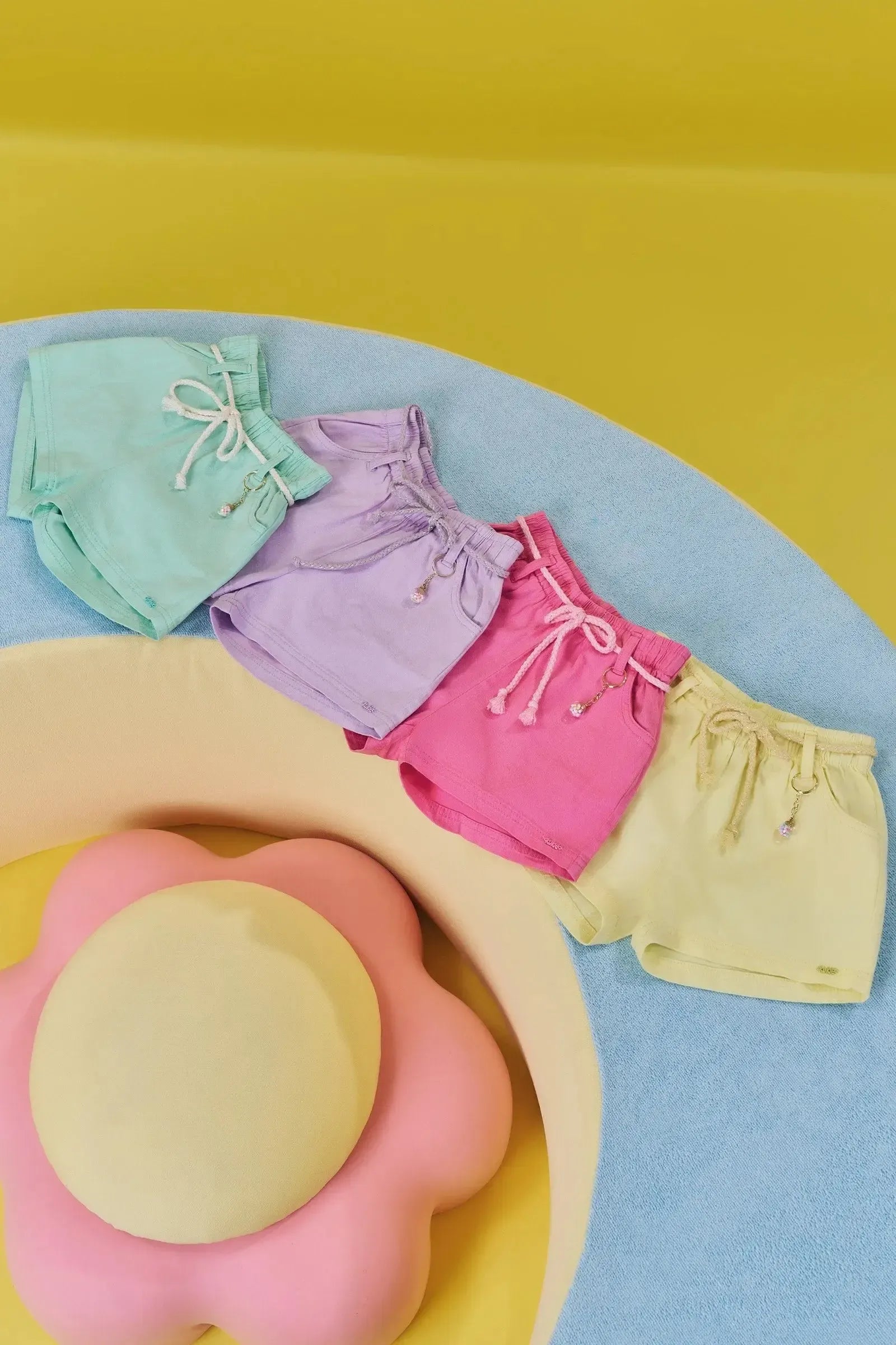 Shorts em Sarja com Elastano 83790 Kukiê Infantil Menina