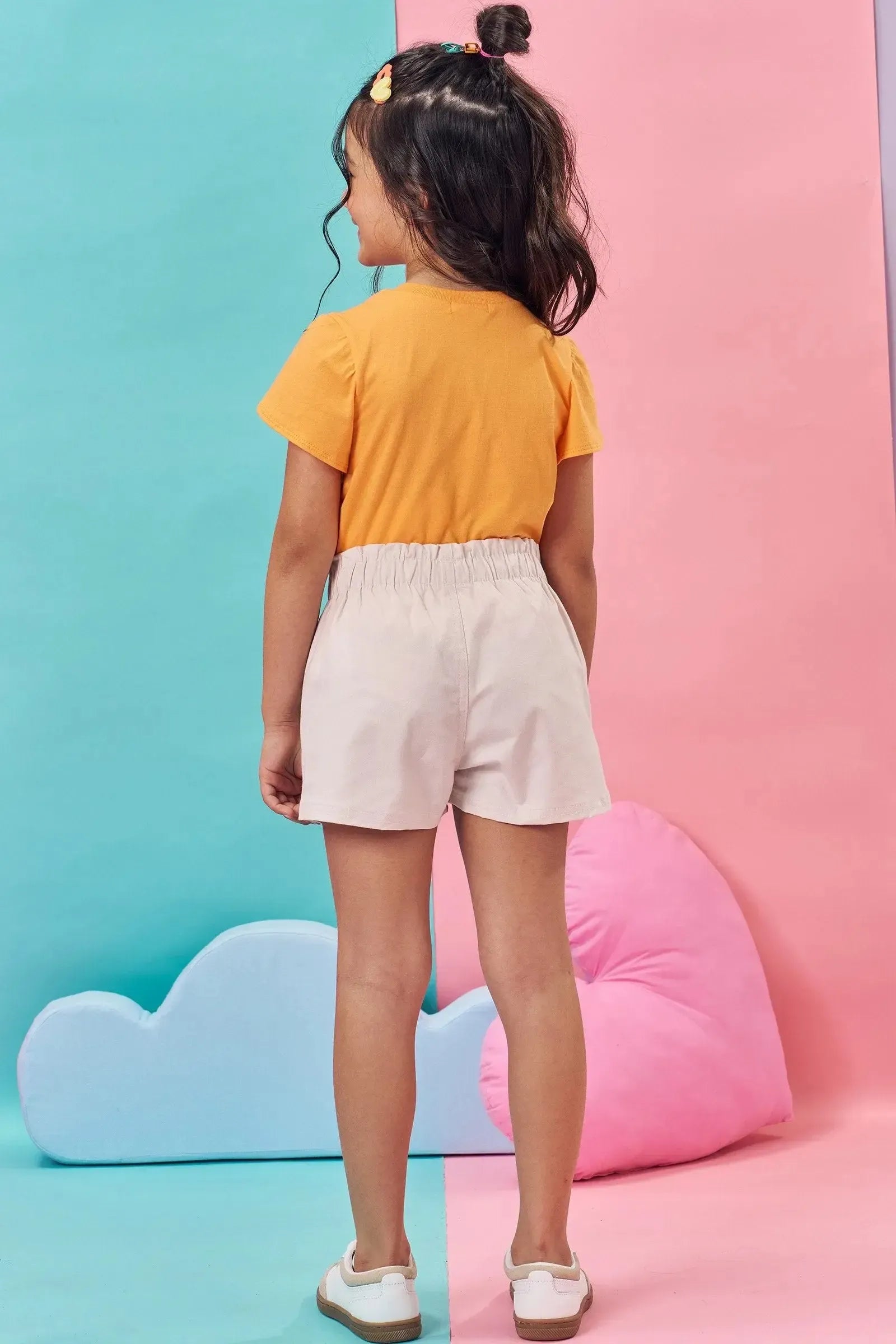 Shorts em Sarja com Elastano 84073 Kukiê Infantil Menina